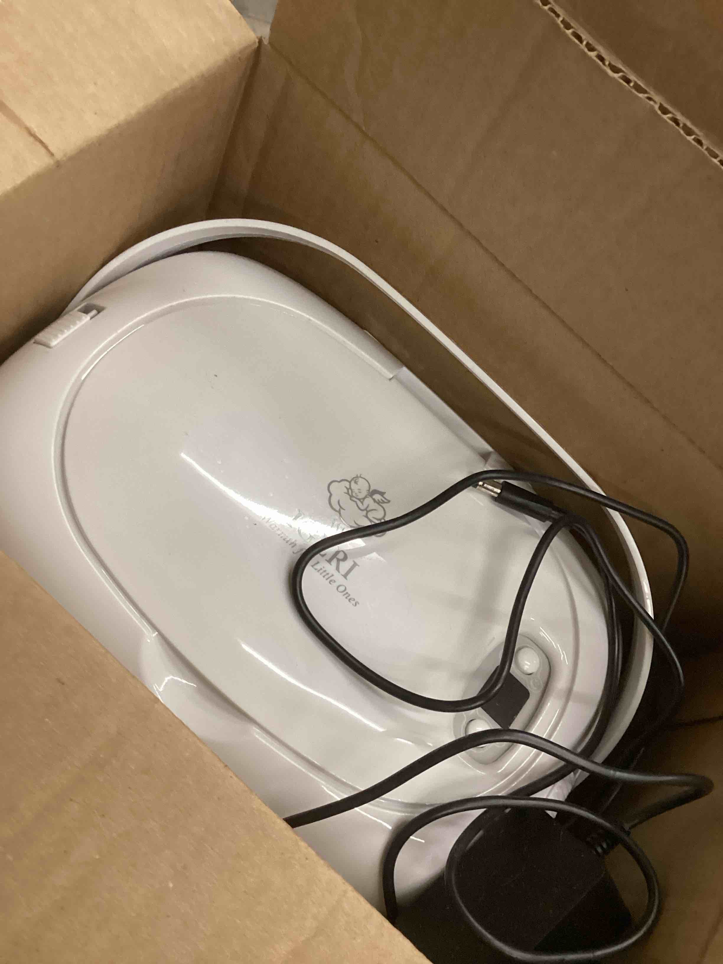 Condition photo showing As Is for Portable Wipe Warmer and Wet Diaper Wipes Dispenser Cordless Battery Operated Travel Wetwipe Warmers Rechargeable with Nightlight Temperature Control