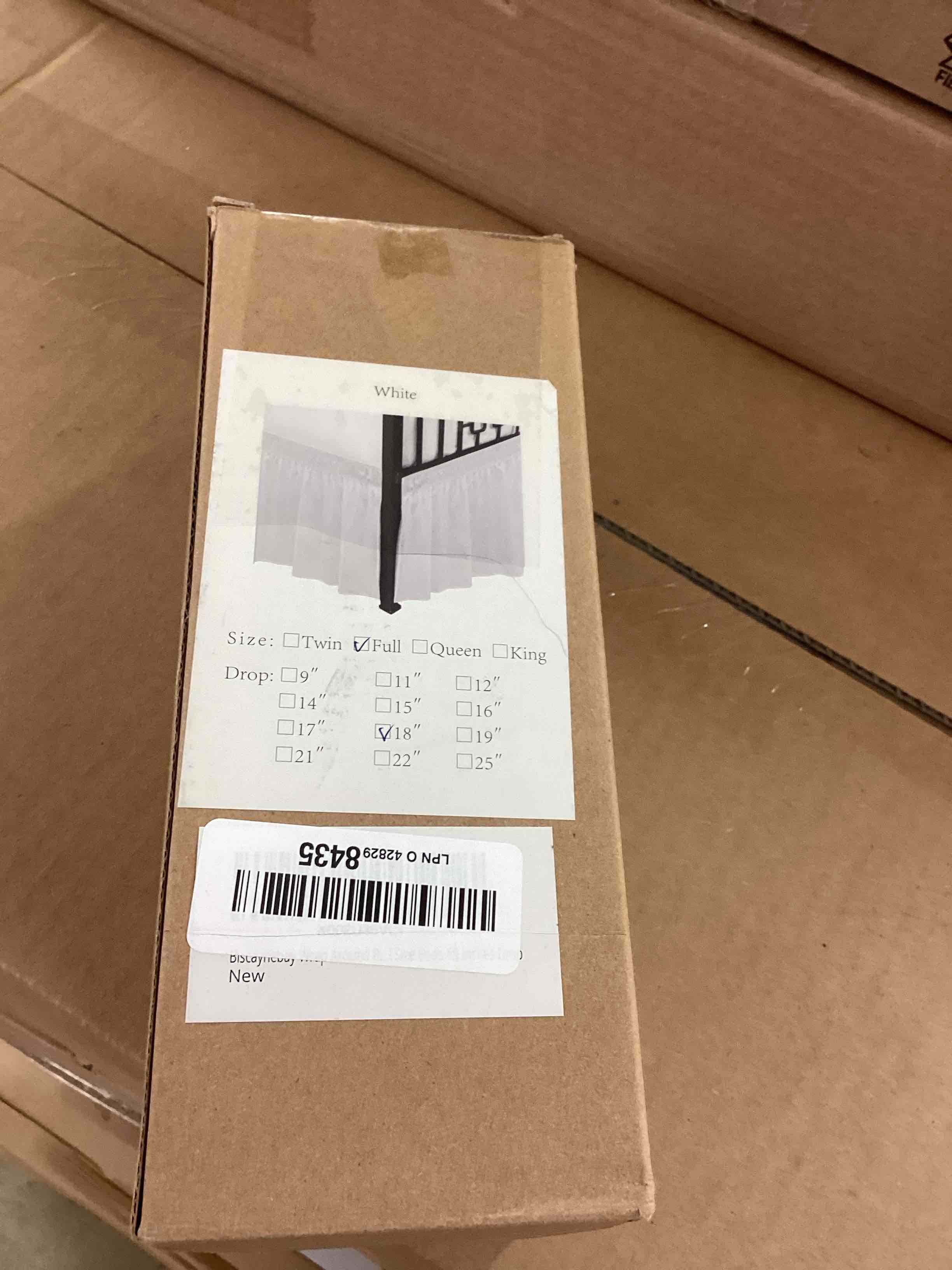 Condition photo showing New/Like New for Biscaynebay Wrap Around Bed Skirts with Split Corners for Full Beds 18" Drop, White Adjustable Elastic Dust Ruffles Easy Fit Wrinkle Resistant Silky Luxurious Fabric Machine Washable Full-18" Drop Split Corner White