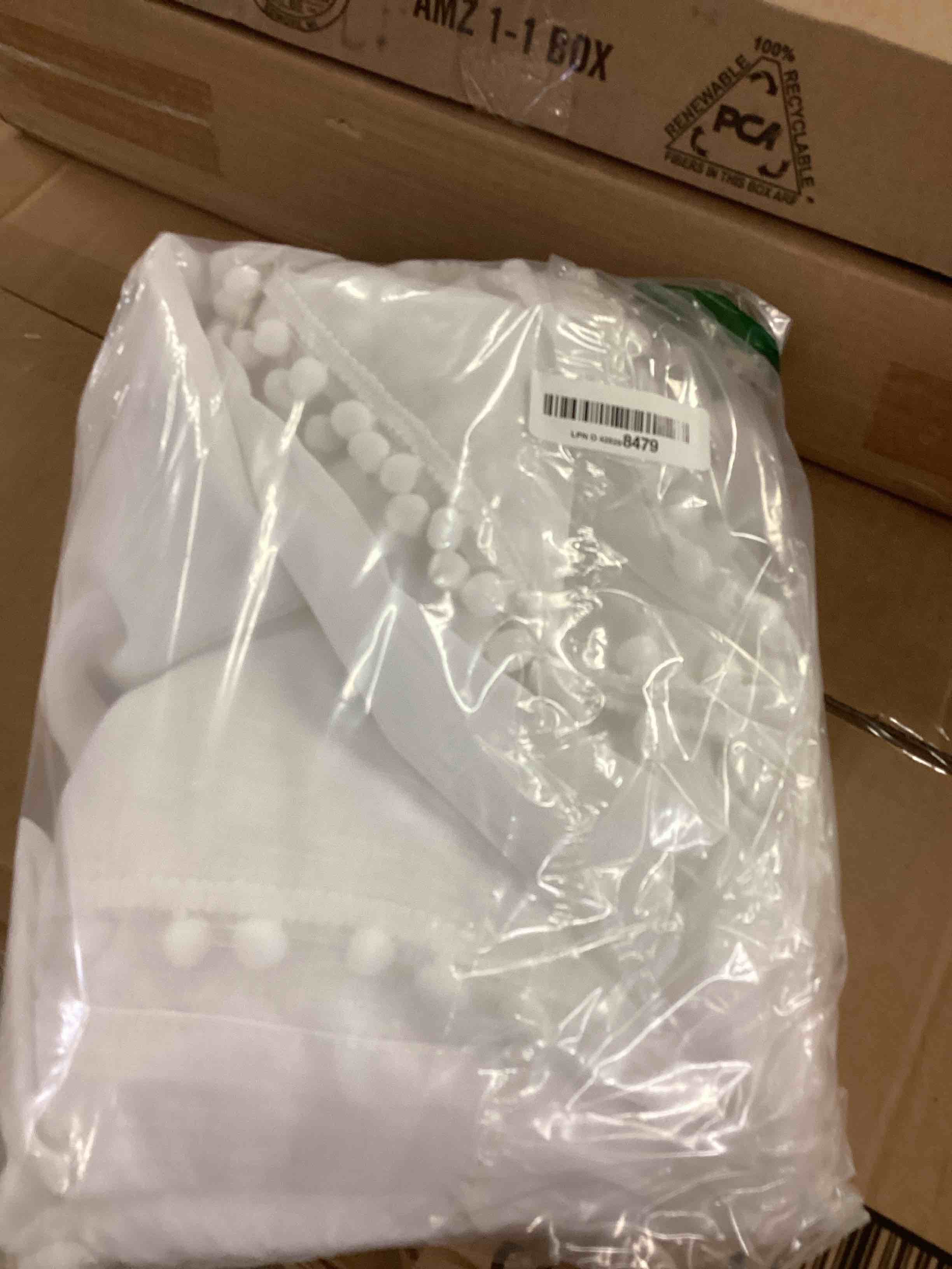 Condition photo showing New/Like New for BTTN Extra Long Shower Curtain, 72x84 Inch Long Boho Tassel Linen Fabric Thick Shower Curtain Set with Plastic Hooks, Large Modern Farmhouse Country Decorative Cloth Shower Curtain for Bathroom, White White 72"W x 84"L (Pack of 1)