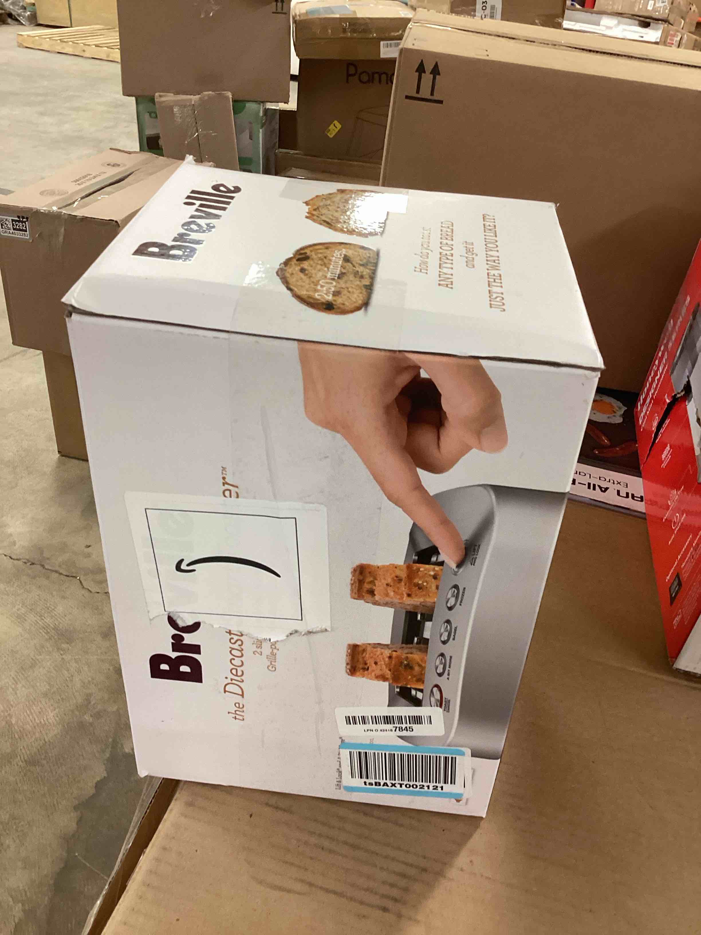 Condition photo showing As Is for Breville BTA820XL Die-Cast Smart Toaster, 2 Slice, Brushed Stainless Steel