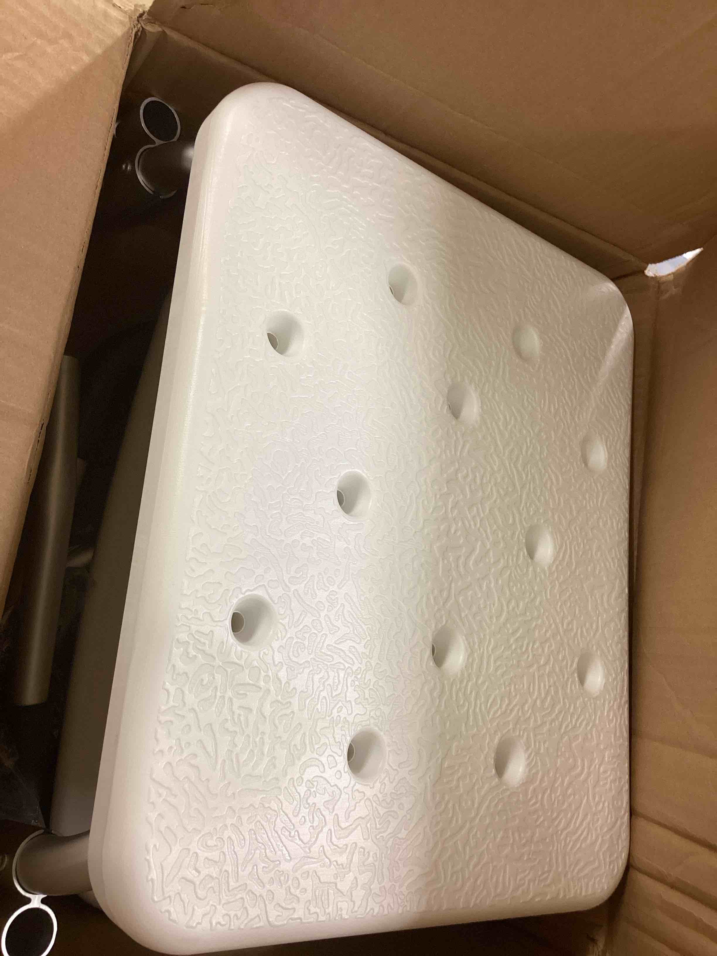 Condition photo showing New/Like New for Bath SafetyBenches/Stools Product Description: KD Bath Bench w/Back & Padded Arm,1/ea