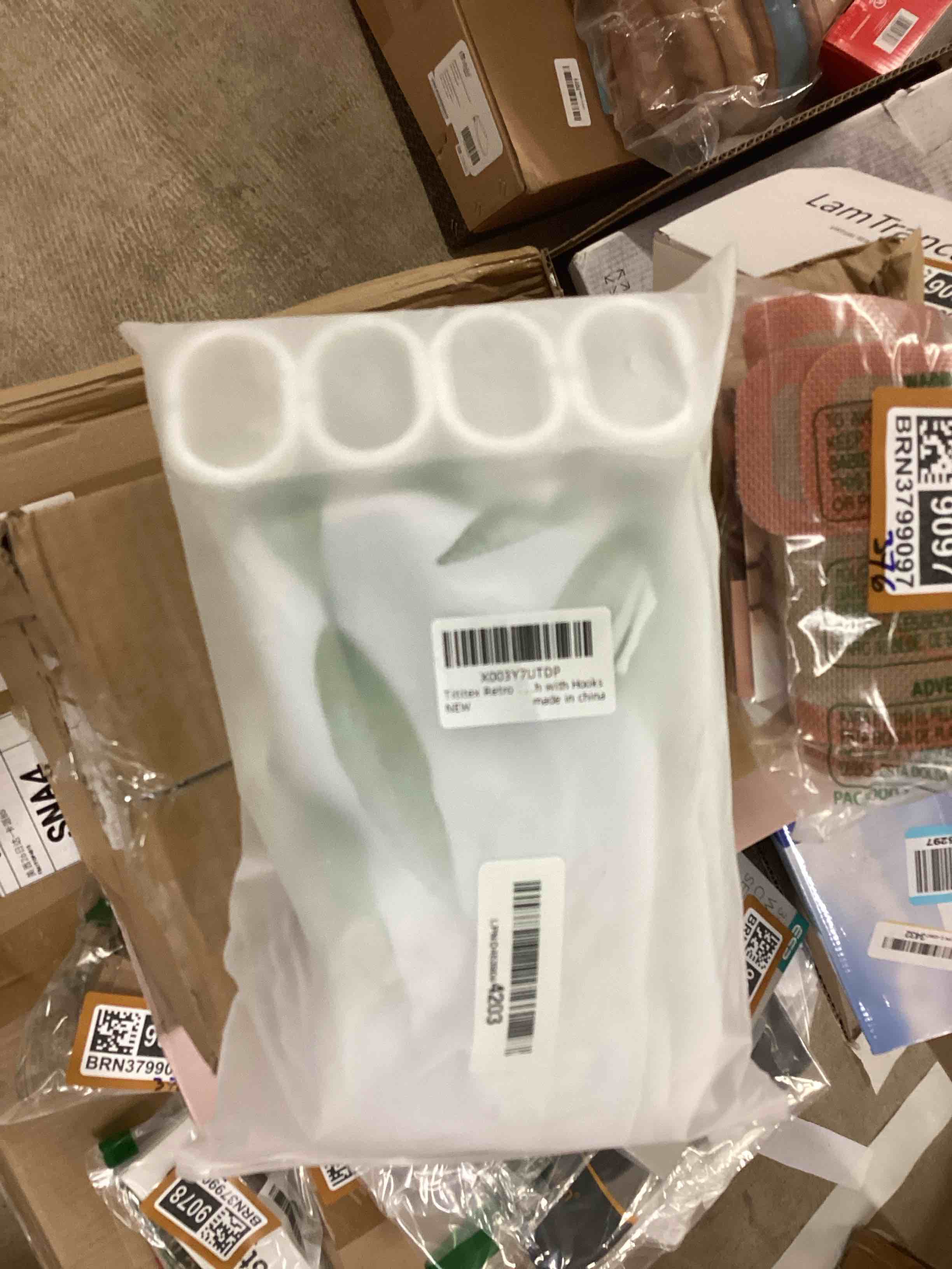 Condition photo showing New/Like New for Tititex Retro Sage Green Leaves Shower Curtain, Light White Floral Plant Bathroom Decoration Shower Curtain Sets 71x71 Inch with Hooks Sage Plants 71"W x 71"L (Pack of 1)