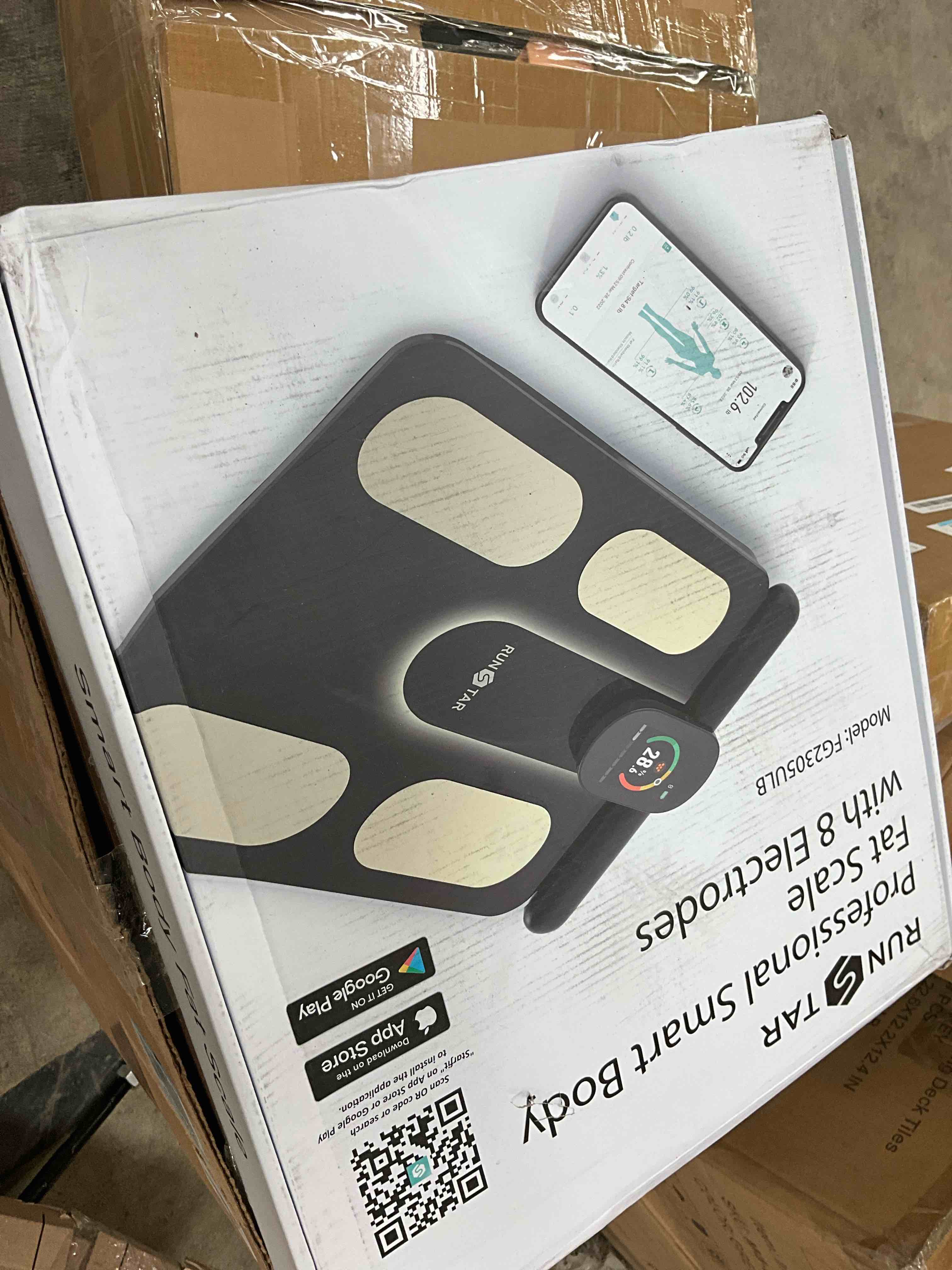 Condition photo showing Good Condition for RunStar Smart Scale FSA&HSA Eligible, 8 Electrodes Digital Bathroom Scale for Body Weight and Fat, BMI, Muscle Mass 28 Body Composition Measurement, with Full-Color TFT LCD on Retractable Handle black