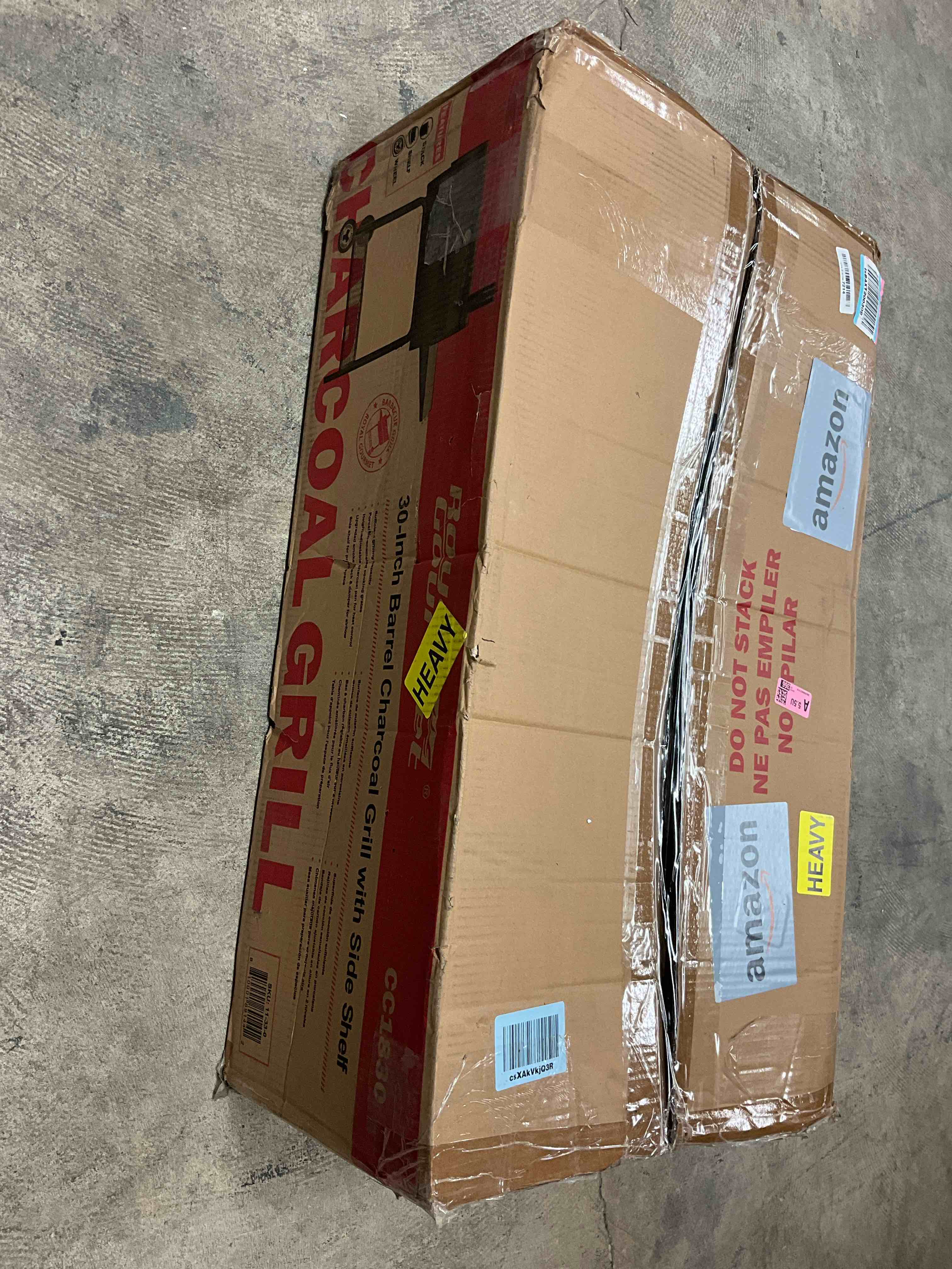 Condition photo showing Good Condition for Royal Gourmet CC1830 30 Inch Barrel Charcoal Grill with Warming Rack, Outdoor BBQ Grill with 627 Sq. In. Grilling Space for Backyard, Patio and Parties, Black