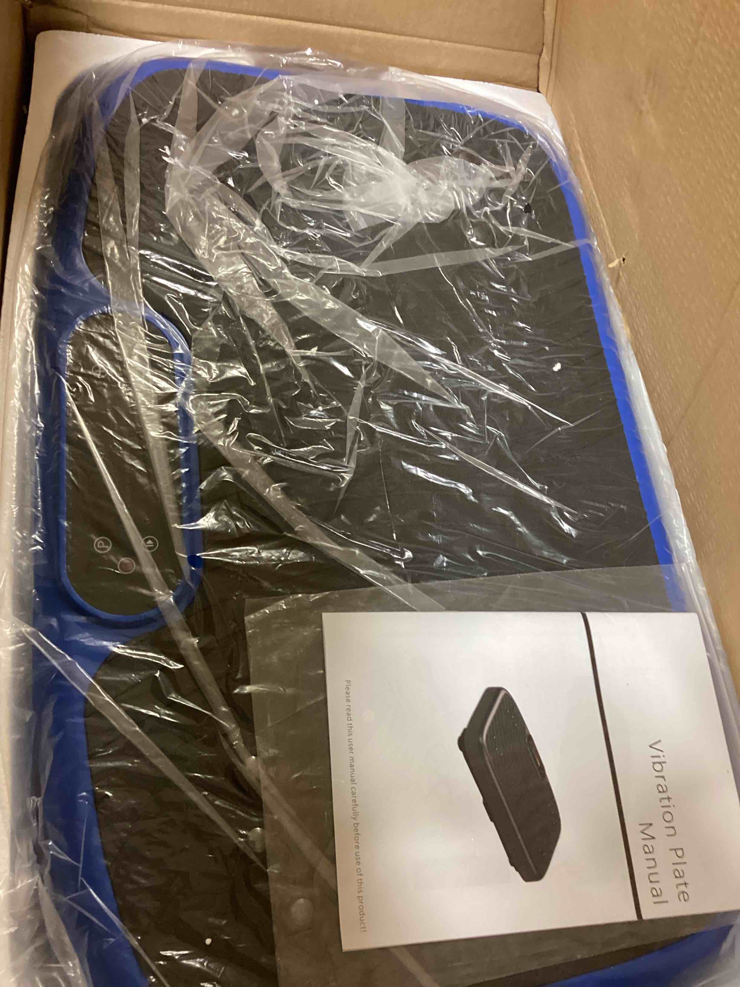 Condition photo showing New/Like New for Vibration Plate Exercise Machine, Vibration Plate for Lymphatic Drainage, Portable Sport Gym for Shaping Whole Body Muscle - Max User Weight 450 Lbs(Blue)