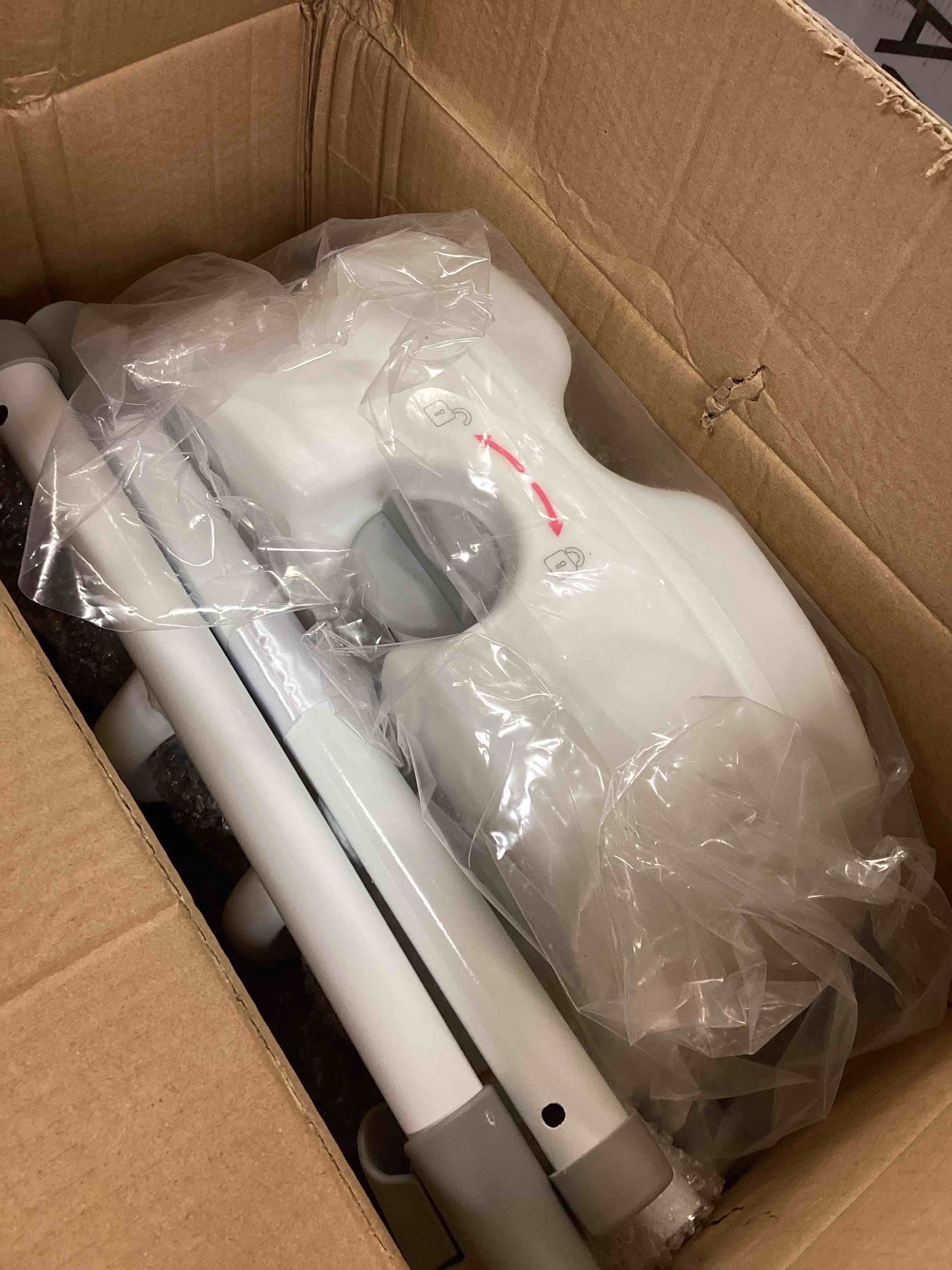 Condition photo showing New/Like New for Raised Toilet Seat with Handles for Elderly - Toilet Seat Risers for Seniors with Adjustable Padded Arms - Elevated Toilet Safety Seat for Standard or Elongated Commode