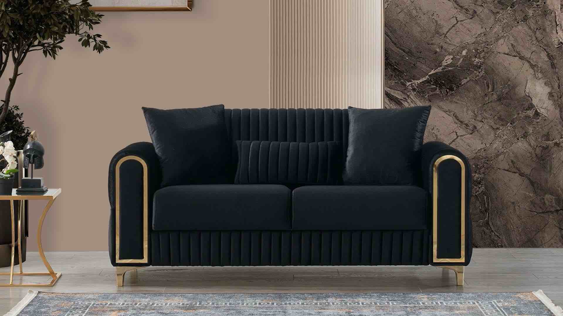 MELODY LOVESEAT BLACK (incomplete box 2 of 2 only Arm left/Right ) 
