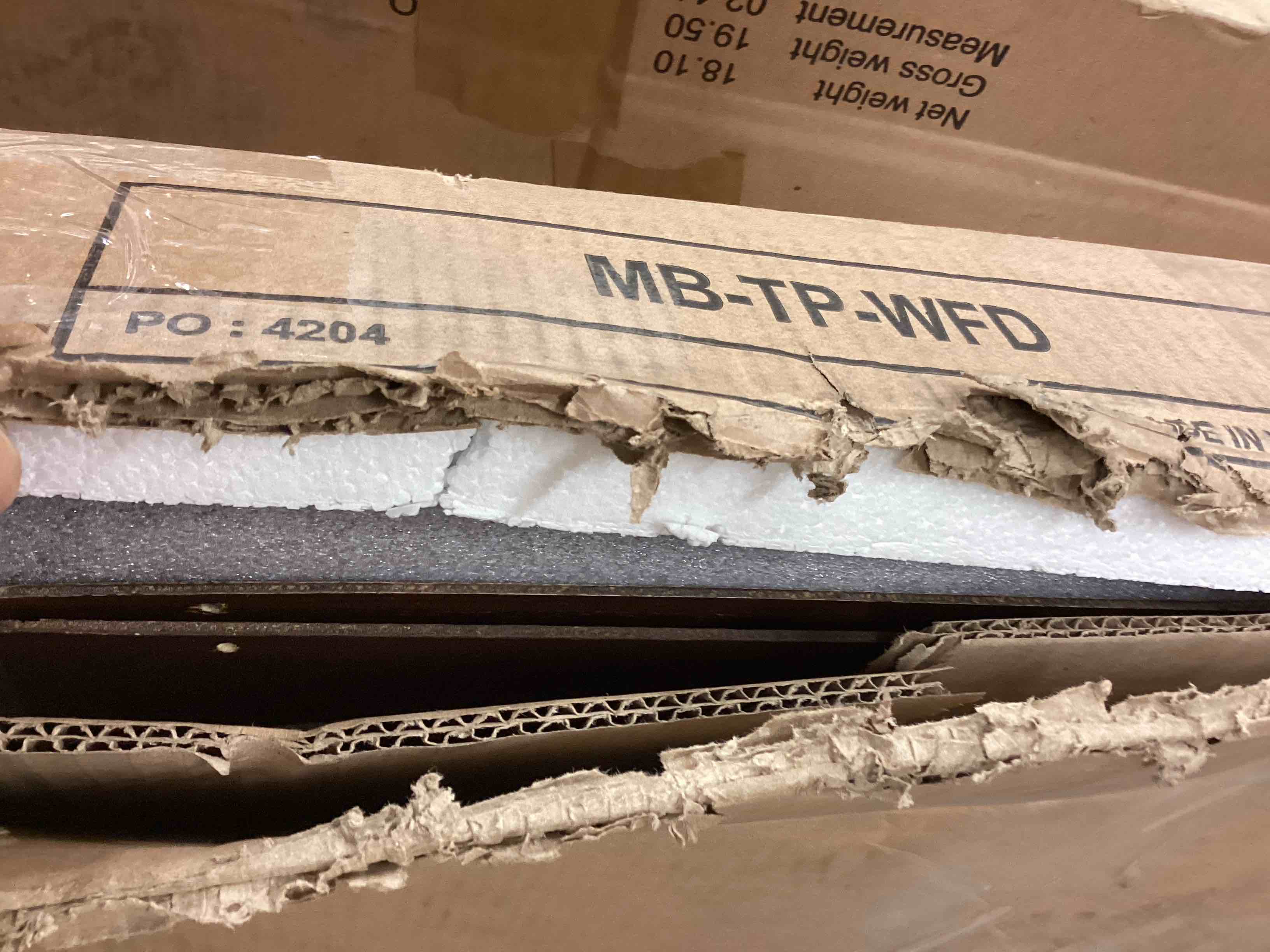 Condition photo showing As Is for Westfield Low Profile Wood Murphy Bed Chest Walnut Queen (incomplete box B) 