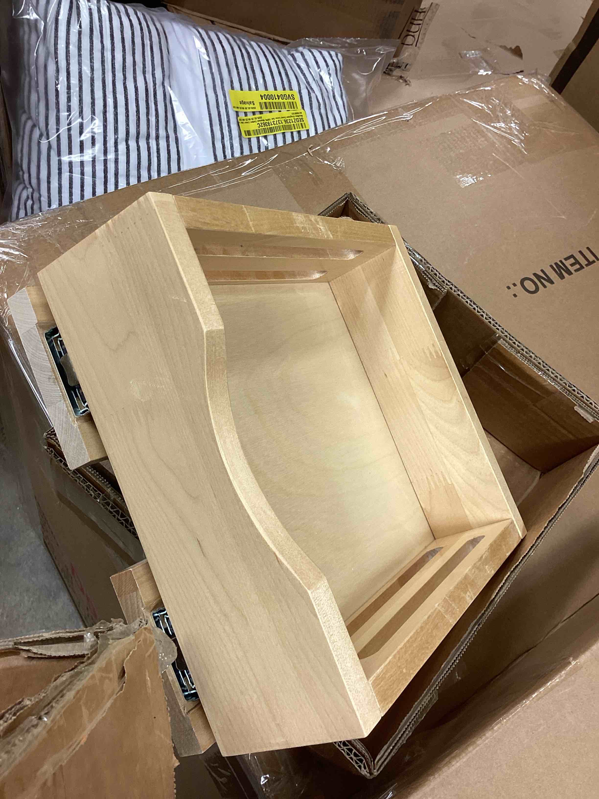 Condition photo showing Good Condition for Fully Assembled Drawer Wood Pull Out Tray Drawer Box Kitchen Cabinet Organizer, Cabinet Slide Out Shelve, Wooden Pull-Out Shelf (9" W×10" D×3" H)