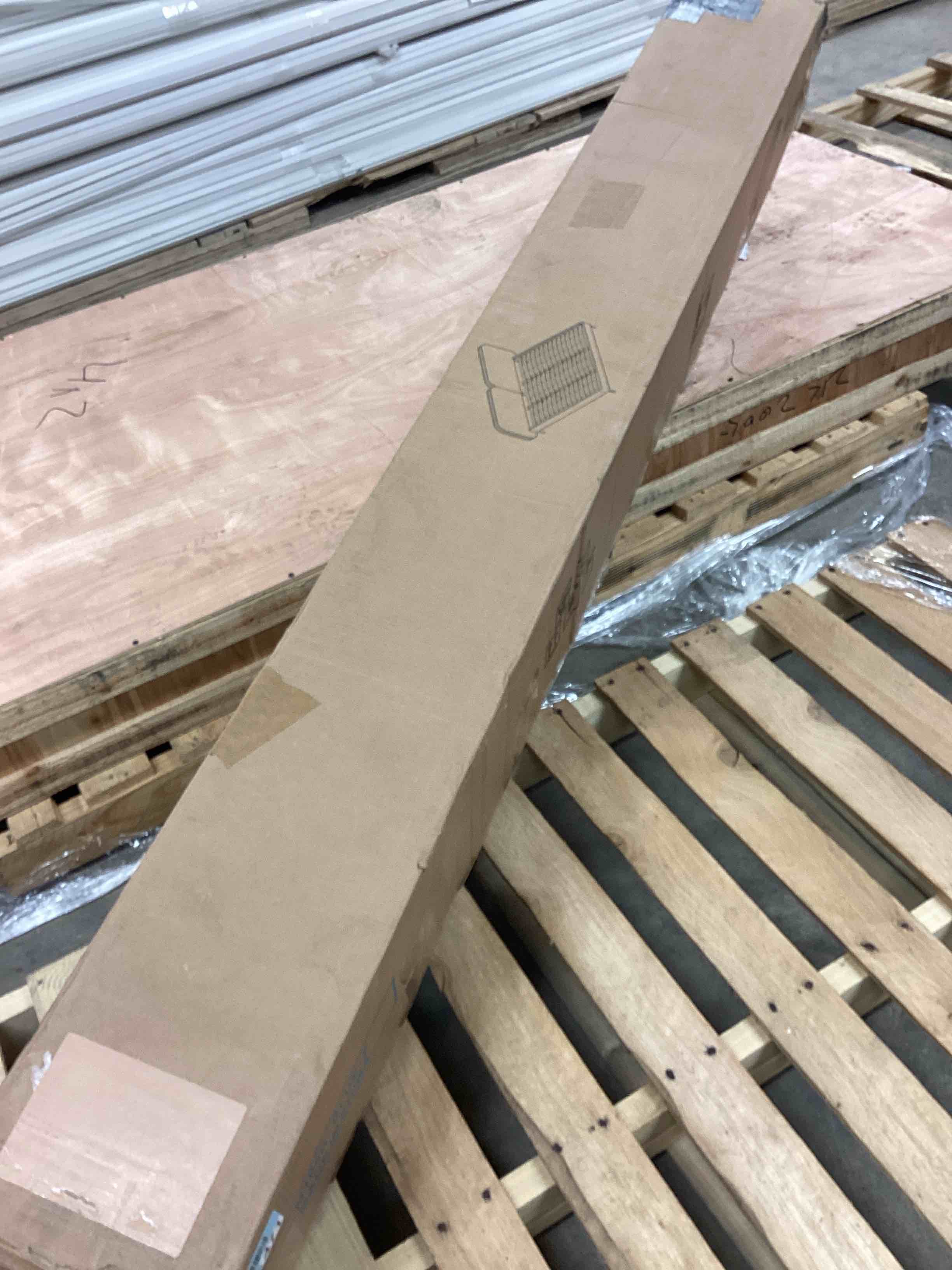 Condition photo showing Good Condition for Willma Upholstered Platform Bed Frame and Headboard Blue King (incomplete box 2 )