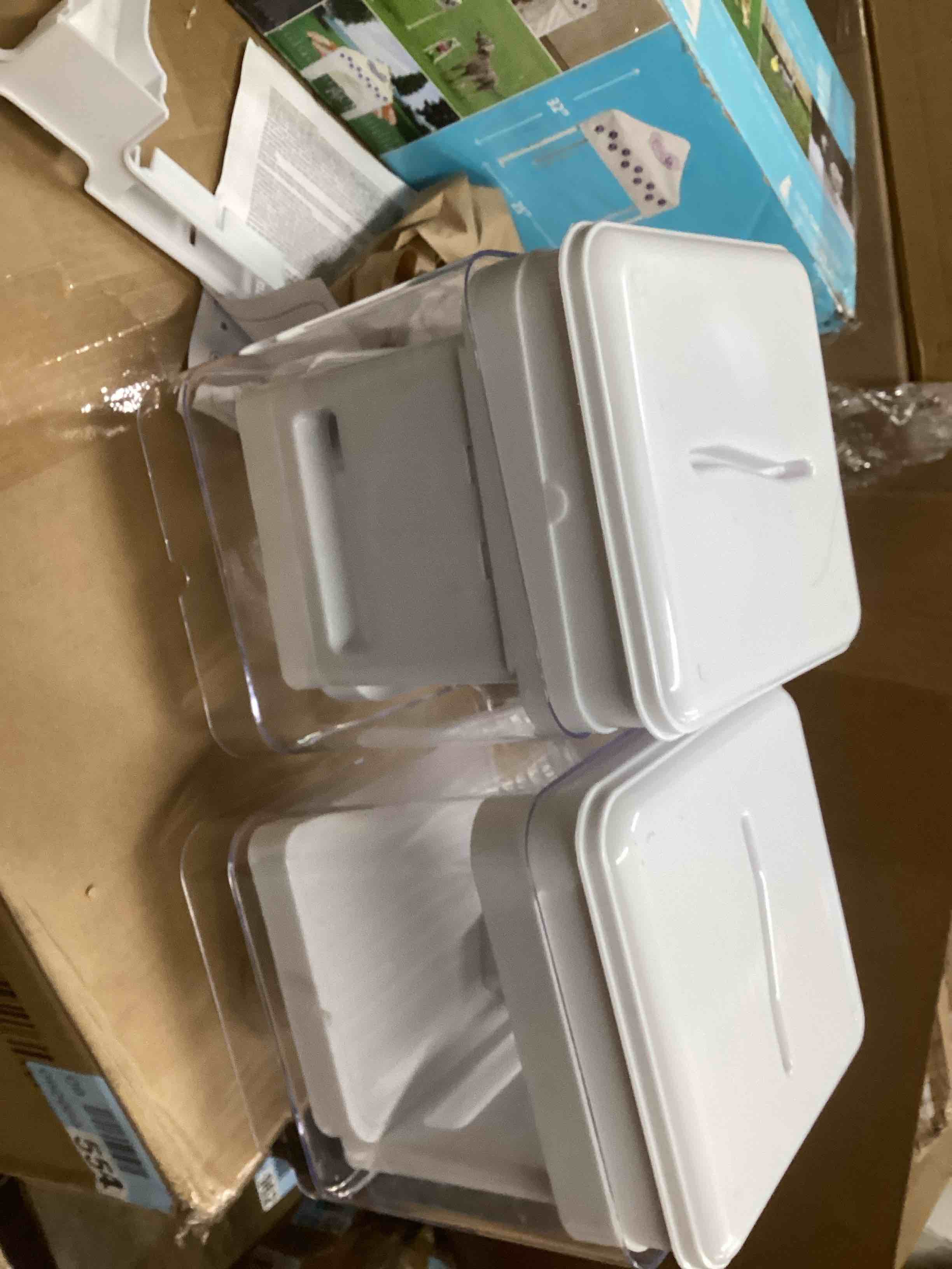 Condition photo showing As Is for Dewit Dry Food Cereal Double Dispenser Box Container