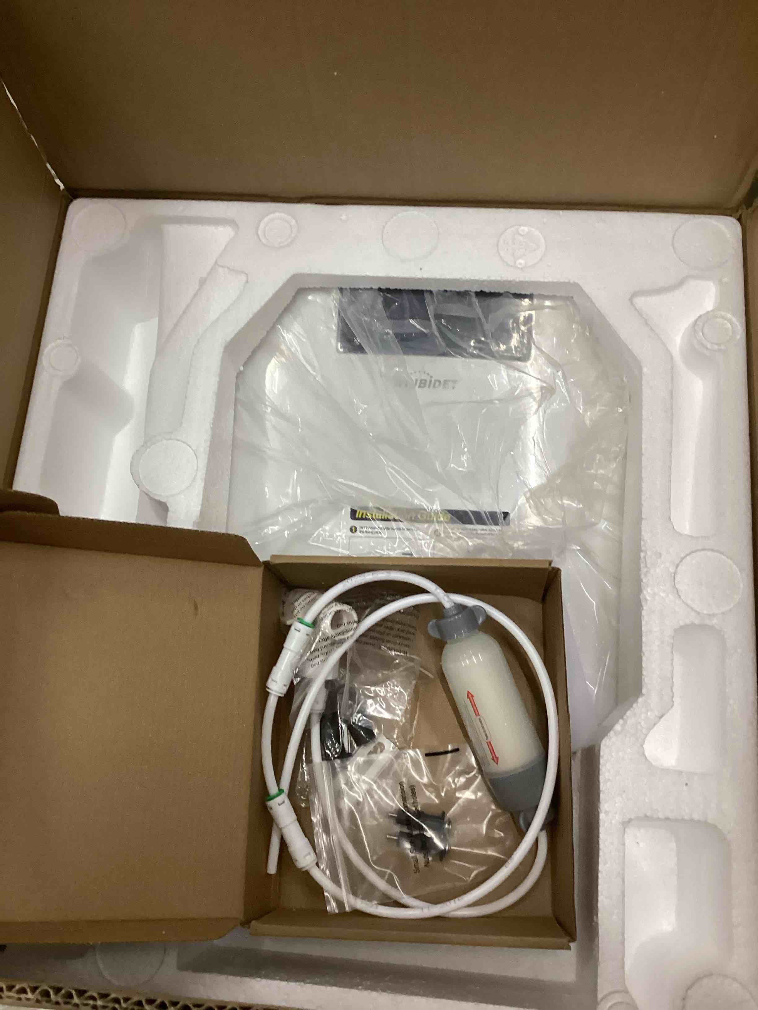 Condition photo showing New/Like New for Toilet Bidet Seat, Instant Warm Water, Self-Cleaning Nozzle, Multiple Spraying Modes, Electric Heated Seat, Warm Air Drying, Soft Closed Lid, Display Screen, Requires Electricity, Round