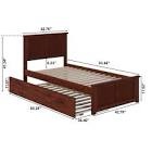 afi clayton walnut brown solid wood frame twin xl platform bed with panel footboard twin xl trundle (incomplete box 1 only rails slats ) 