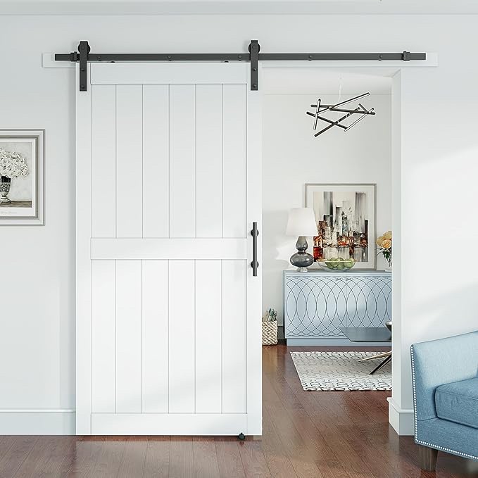SmartStandard 42 x 84 inch White Sliding MDF Barn Door (door only)