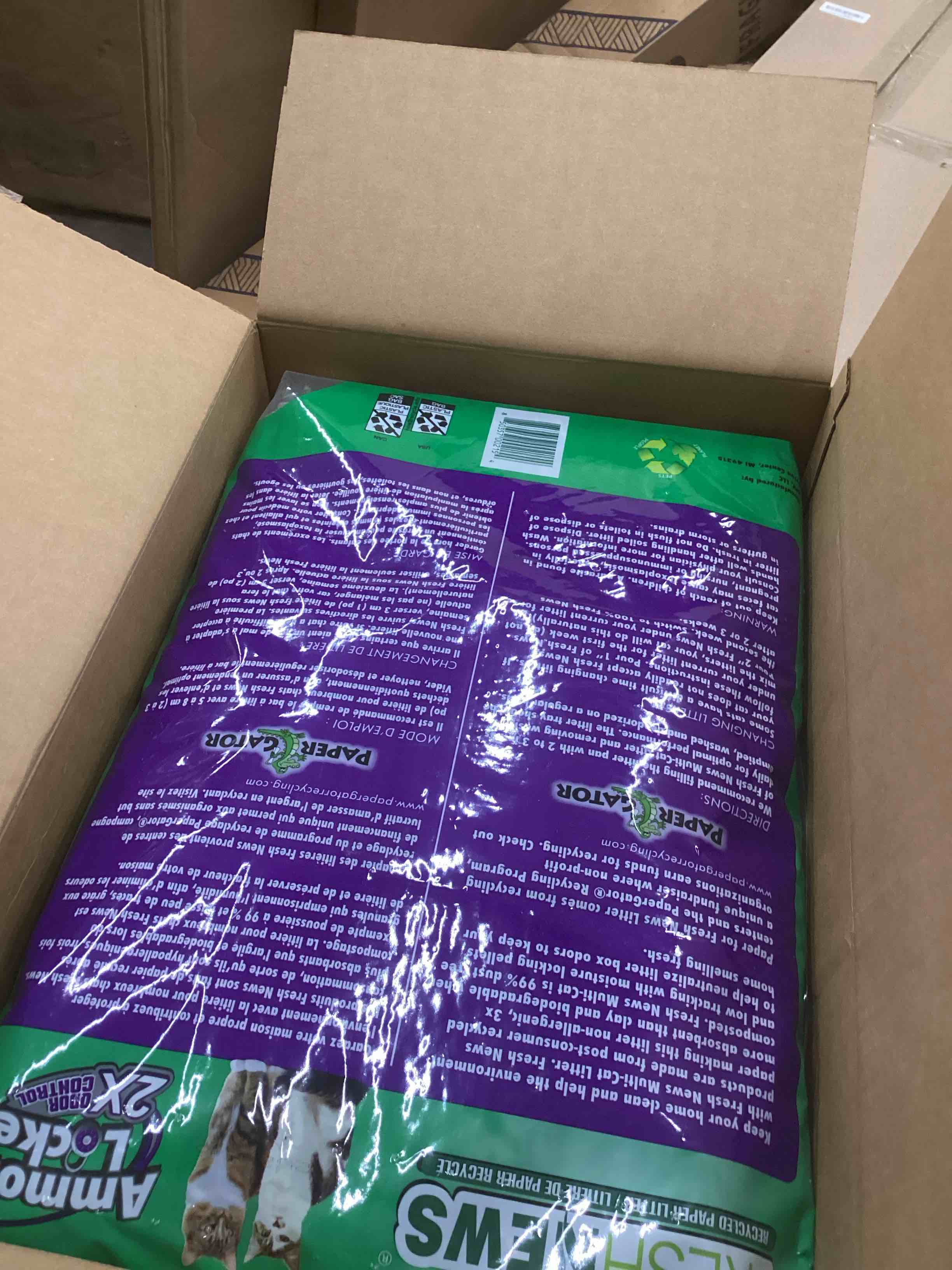 Condition photo showing New/Like New for Fresh News Multi-Cat Non Clumping Paper Cat Litter, 25 Pound, Packaging May Vary Multi-Cat Pellets 25 Pounds