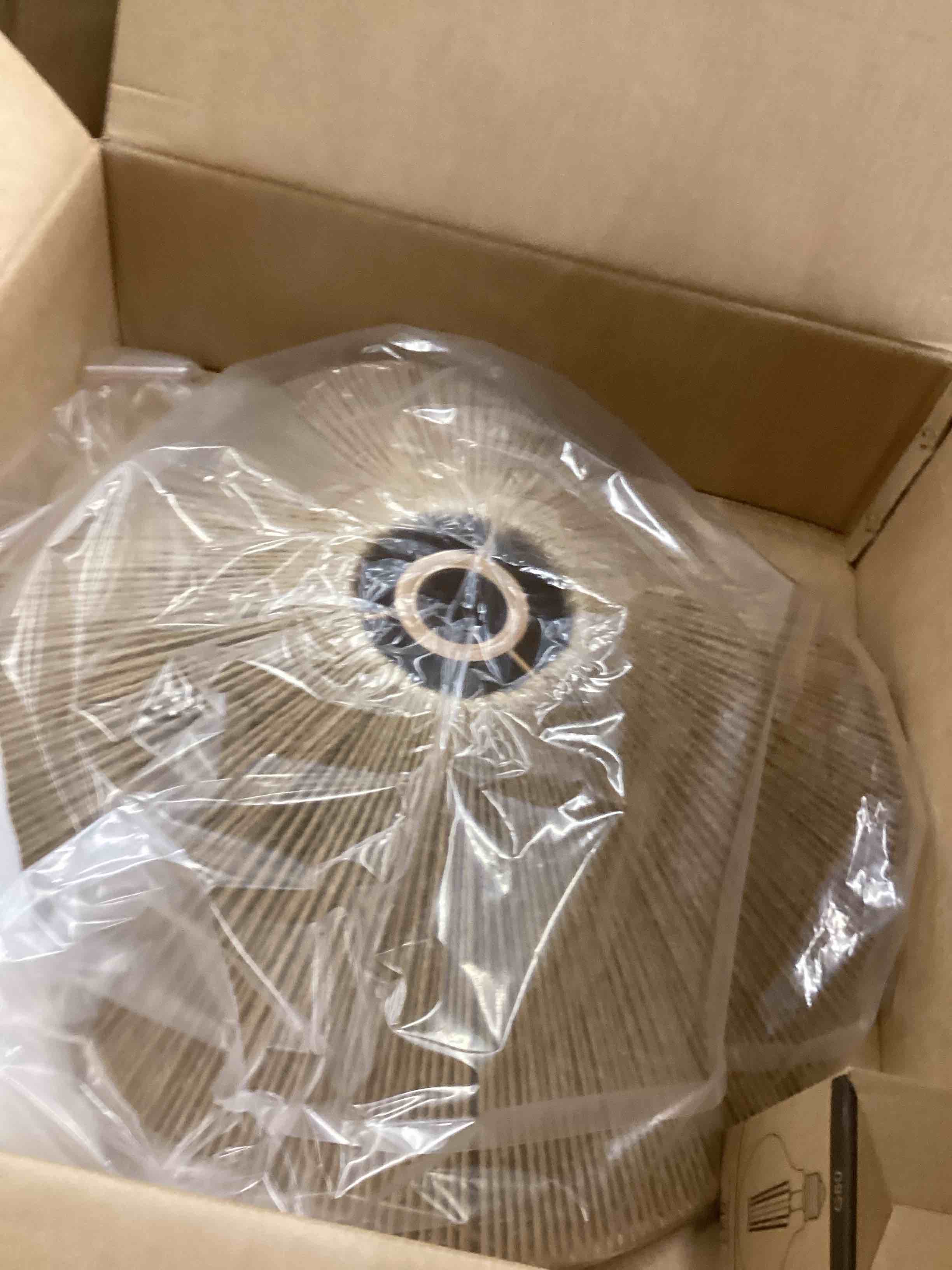 Condition photo showing New/Like New for Arturesthome Plug in Pendant Lighting Hanging Lights with Plug in Cord 16.4FT Dimmable Cord Hanging Lamp Boho Hemp Rope Woven lampshade for Dining Room Farmhouse (Bulb Included) W19.68"*H 5.1"