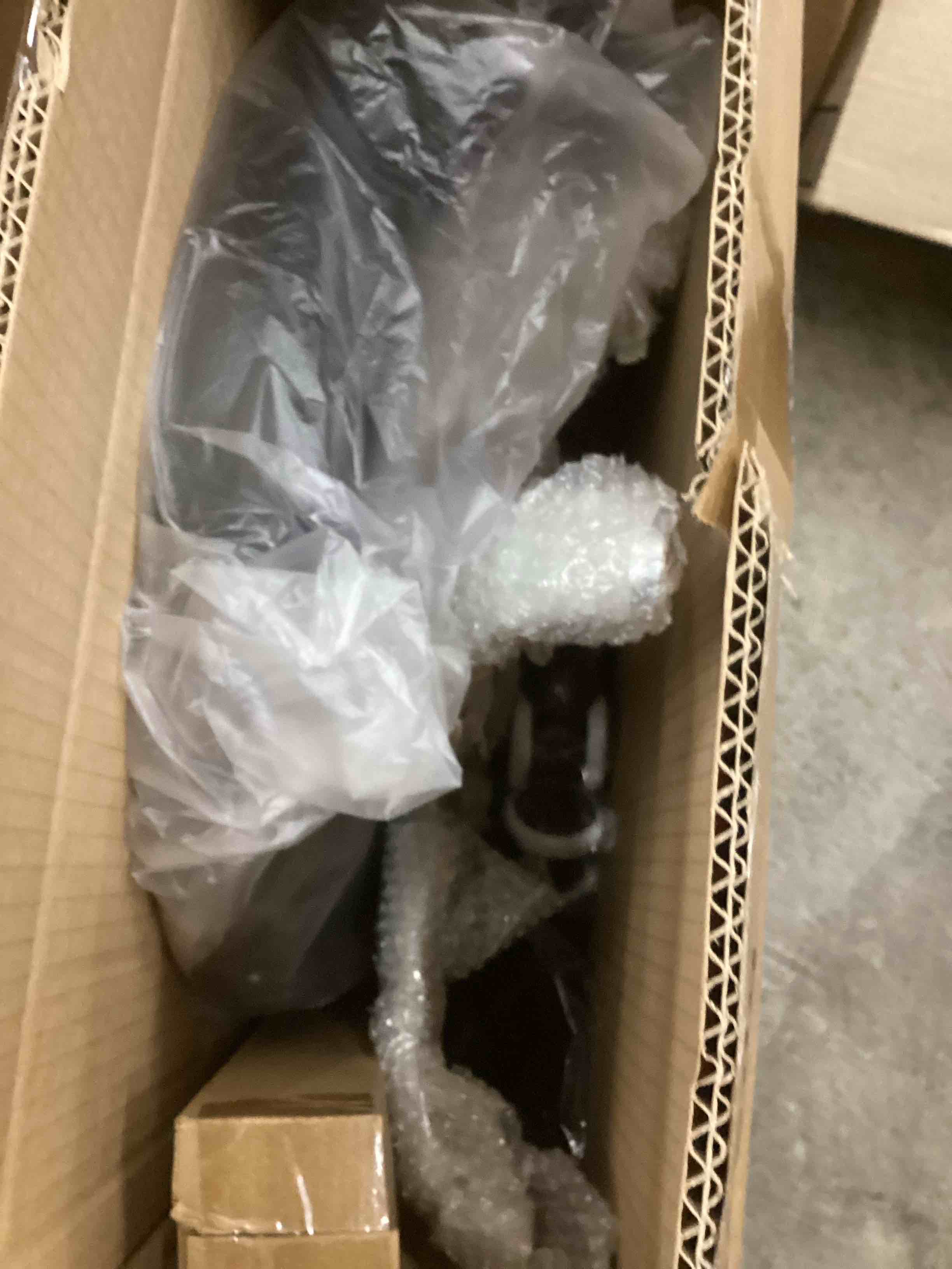 Condition photo showing New/Like New for KKTONER PU Leather Round Rolling Stool with Back Rest Height Adjustable Swivel Drafting Work SPA Task Chair with Wheels Black