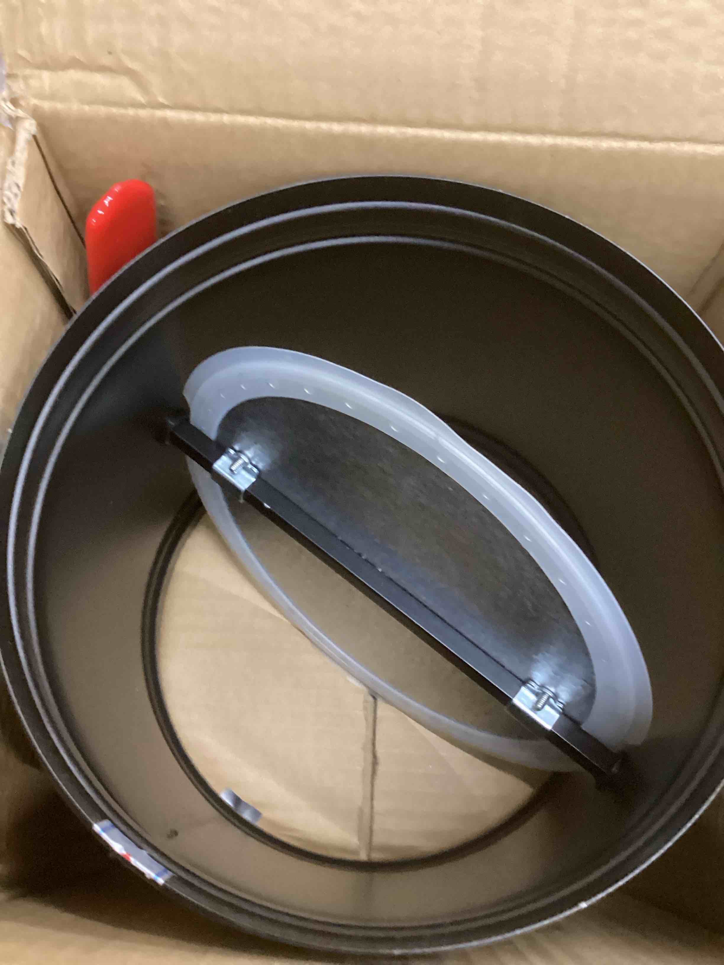 Condition photo showing New/Like New for Hon&Guan HVAC Duct Manual Volume Backdraft Damper 8 Inch ?Manual Airflow Control with Silicone Seal Ring Flap for Airflow Ducting Branch Vent Systems -Galvanized Steel,Black 8 Inch Black Manual Damper