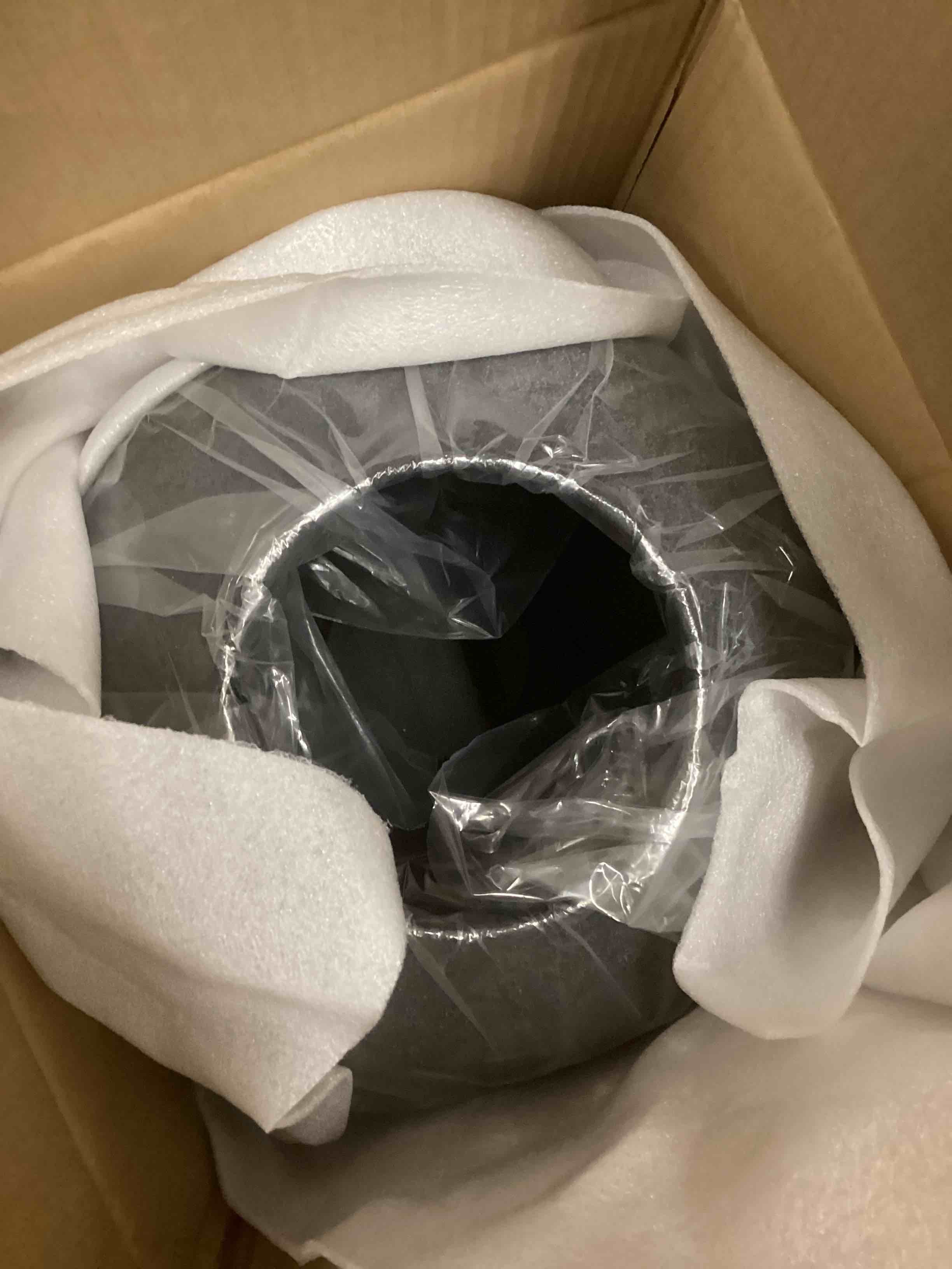 Condition photo showing New/Like New for Black Large Round Vase Pottery Look for Home Decor, Arina Black Rustic Vase Modern Farmhouse, Console Table Decor, Earthy Textured Big Black Round Vases for Centerpieces, Jarrones Grandes