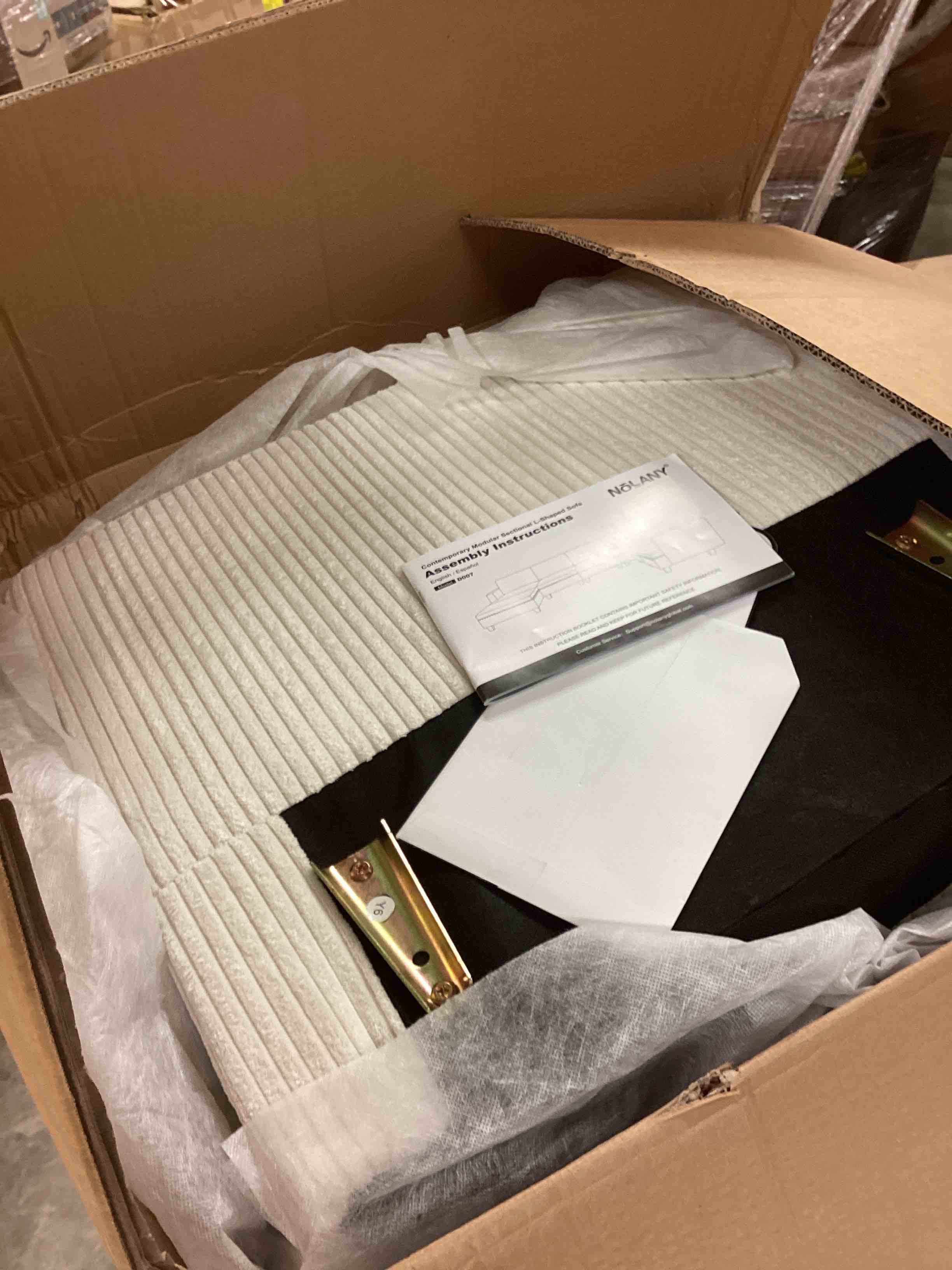 Condition photo showing Good Condition for Nolany Convertible Modular Sectional Sofa,L Shaped Couch Sofa,Reversible Oversized Corner Sectional Couches for Living Room, Beige (incomplete box A only corner ) 