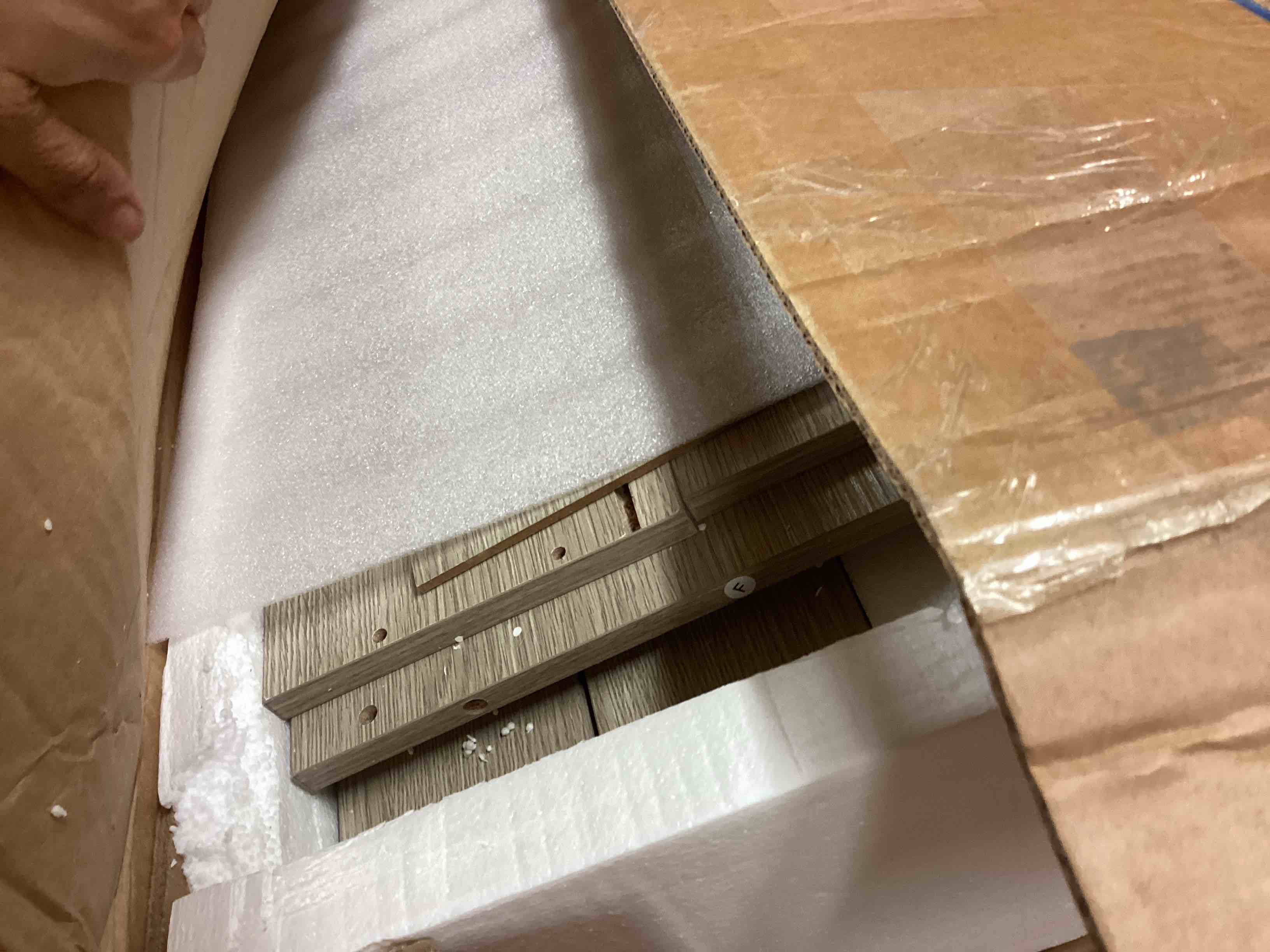 Condition photo showing Good Condition for Freestanding 2FT Closet System with 3 Wood Drawers, 24" Closet Organizer System with Hanging Rod & Shelves, Walk-in Closet Systems for Small Closet, White Oak (24"L*15"W*80"H)