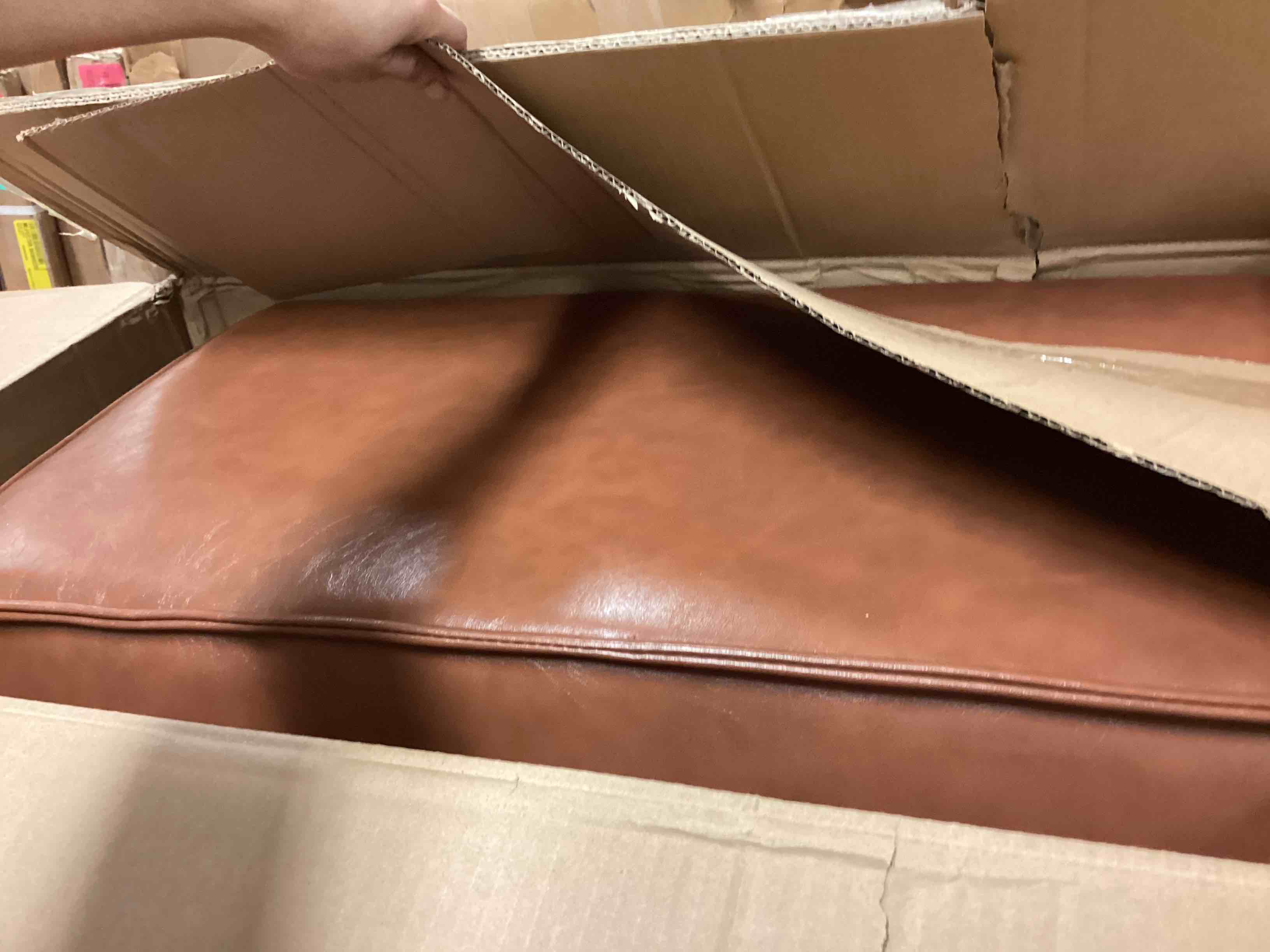 Condition photo showing Good Condition for Modway Restore Vegan Leather Sectional Sofa Ottoman in Tan