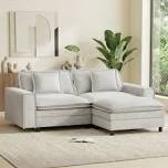 75" Wide Comfy Cloud Loveseat Sofa With Ottoman - L-Shape 2-Seater Couch Sofa For Small Living Spaces By Latitude Run® (incomplete box 1 only) 