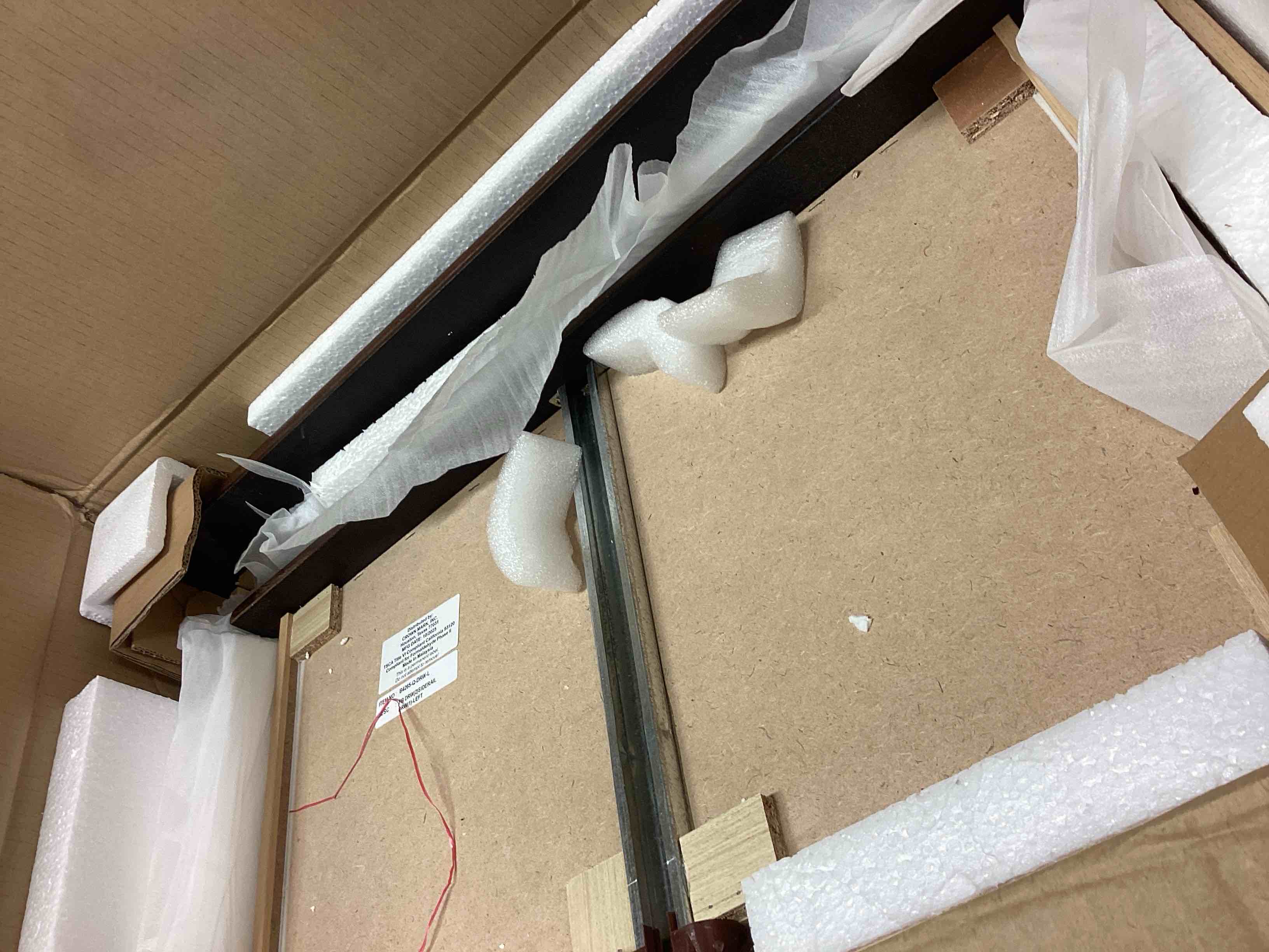 Condition photo showing Good Condition for Emily Queen Bookcase Bed with Storage (B4265-Q-HBFB/B4265-Q-RAIL/B4265-Q-DRW-L/B4265-Q-DRW-R)(incomplete only Drawer 2 siderails left ) 