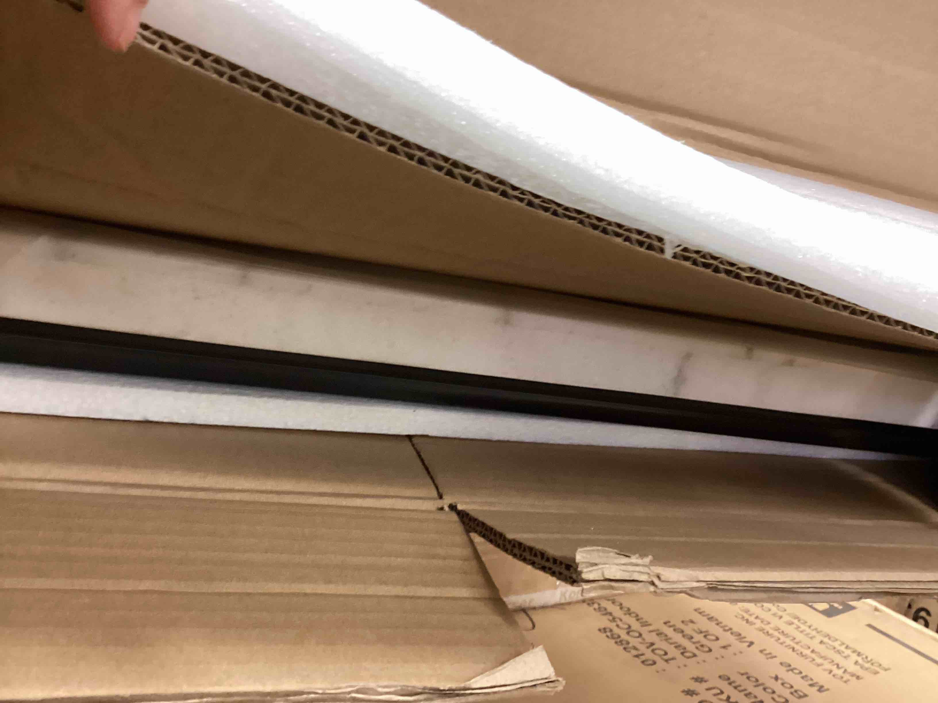 Condition photo showing Good Condition for Aspen AS380CKT White Marble Kitchen table (incomplete only top marble ) 