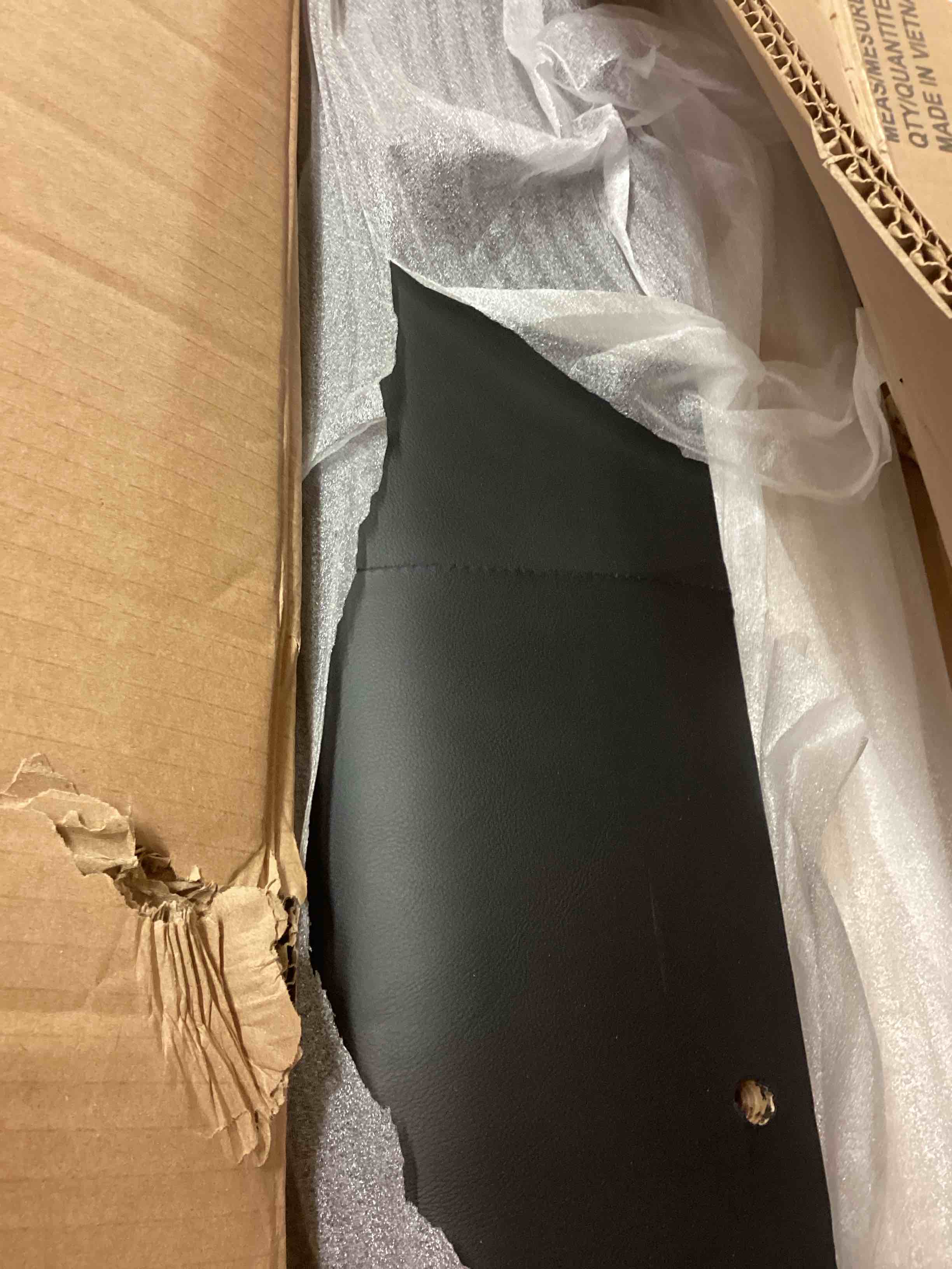 Condition photo showing Good Condition for Queen Size Upholstered Platform Bed with 2 Reading Lights,Wooden Floor Bed Frame with Slat Support for Kids Teens Adults (Black) (incomplete box 1 of 2 only) 