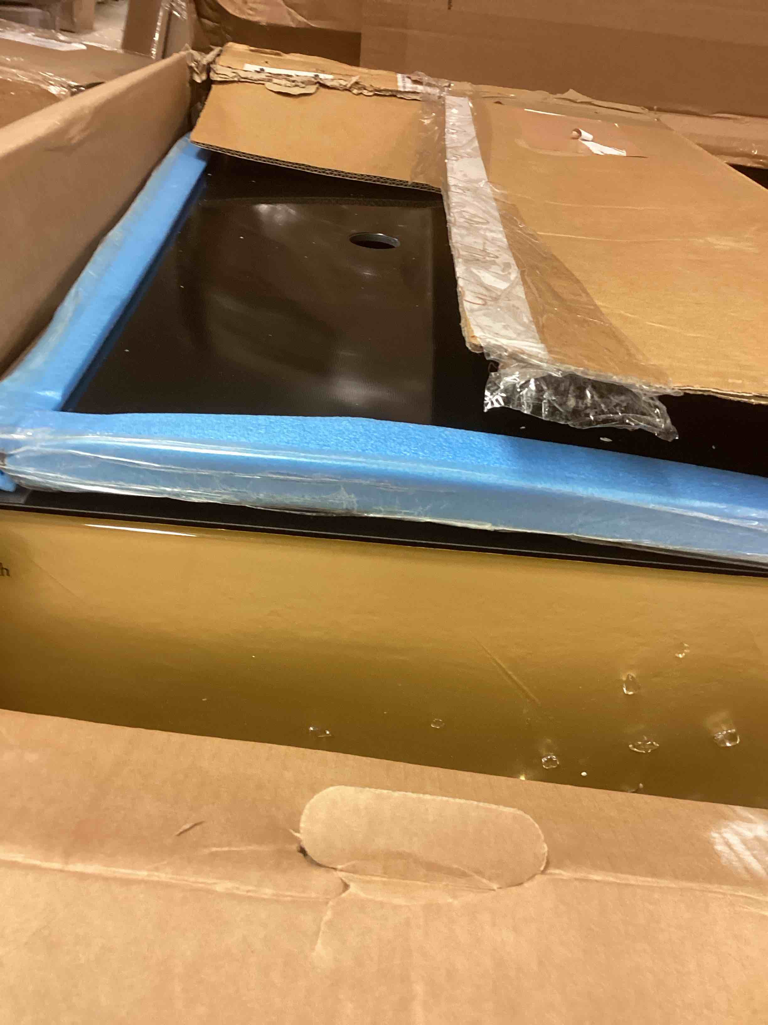 Condition photo showing As Is for Atwell 31.5'' Single Bathroom Vanity with Glass Top