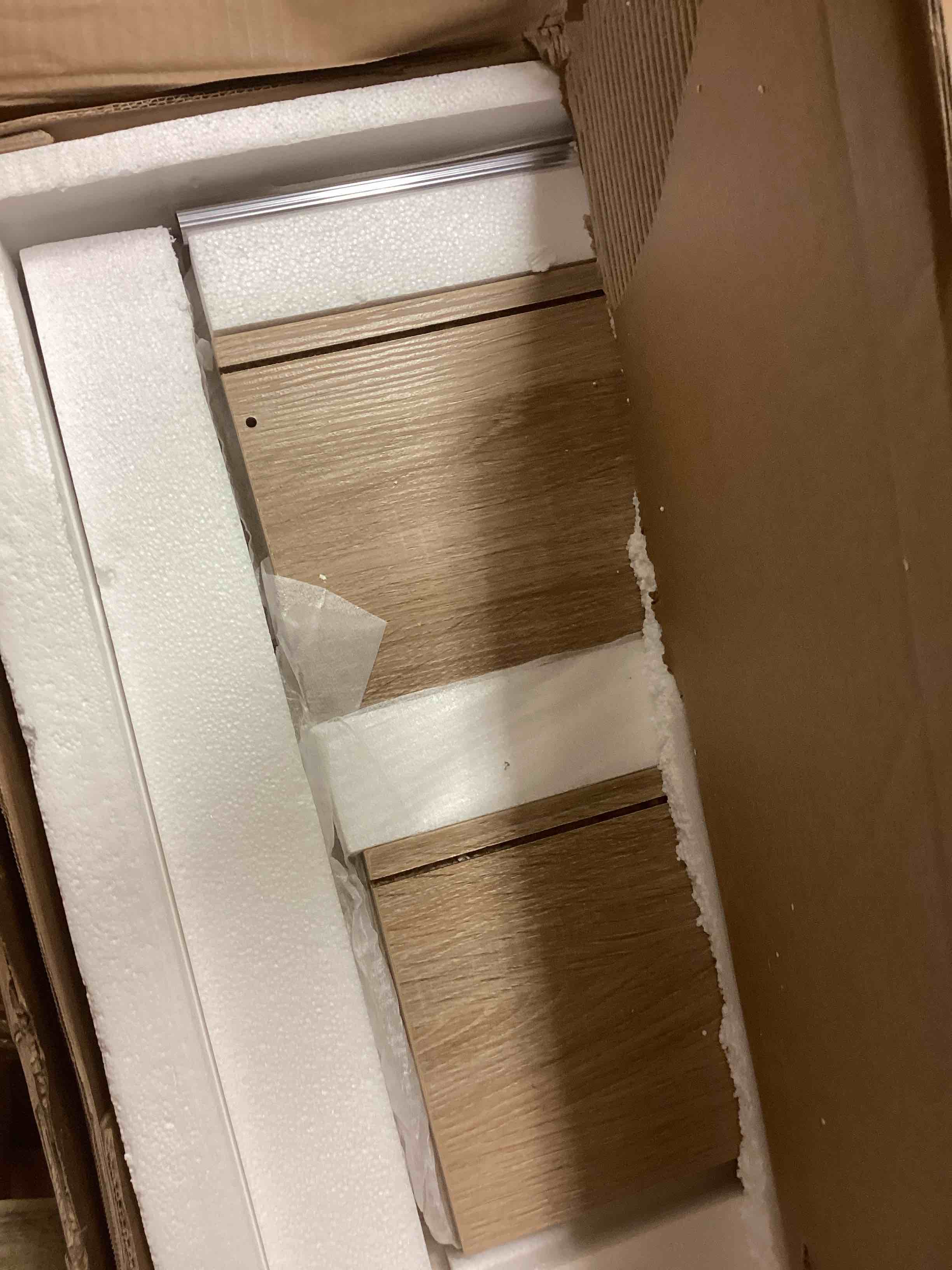 Condition photo showing New/Like New for SICOTAS Rattan Armoire Wardrobe Closet Cabinet, 71" Tall Wardrobe Storage Cabinet with 2 Drawers and Hanging Rod, Boho Large-Capacity Deep Armoire Clothes Organizer for Bedroom, Cloak Room, Oak