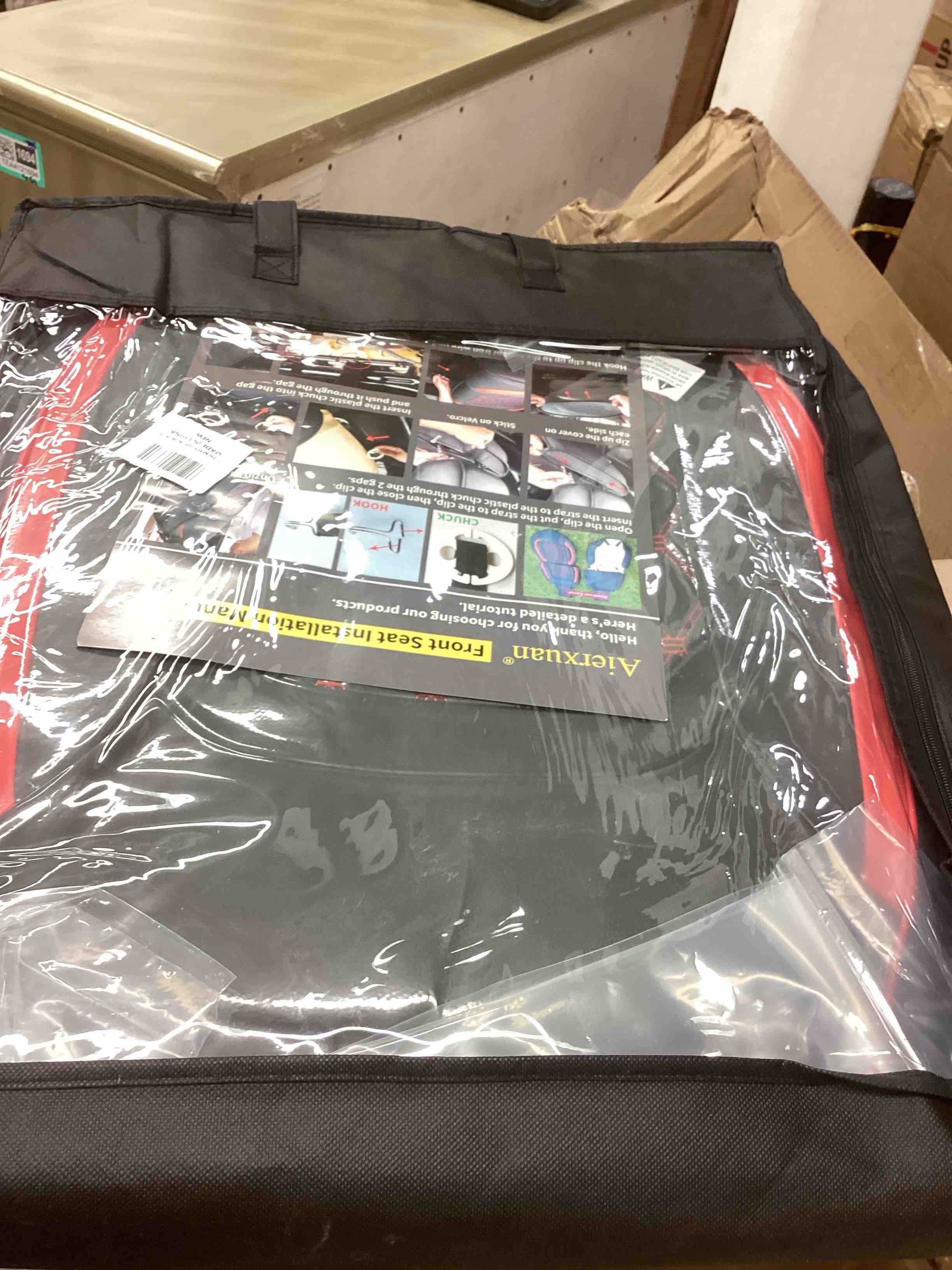 Condition photo showing New/Like New for Aierxuan Jeep Wrangler JK JL Front Seat Covers Custom Fit 2/4 Door 2007-2026 Unlimited X Rubicon 392 Sahara Willys Sport High Altitude Truck Pickup Waterproof Leather(2 PCS Front/Black-Red)