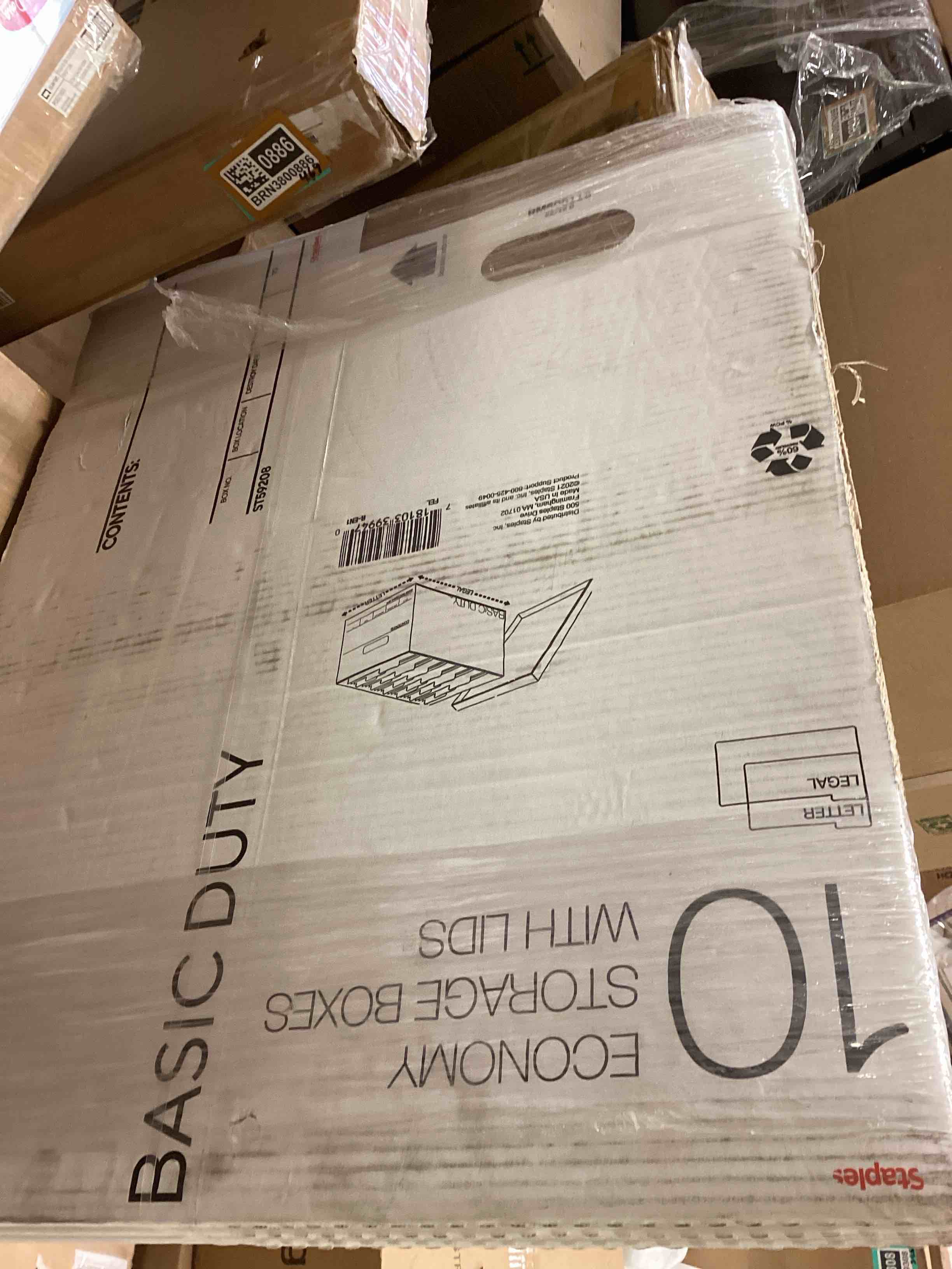 Condition photo showing New/Like New for economy storage boxes with lids 