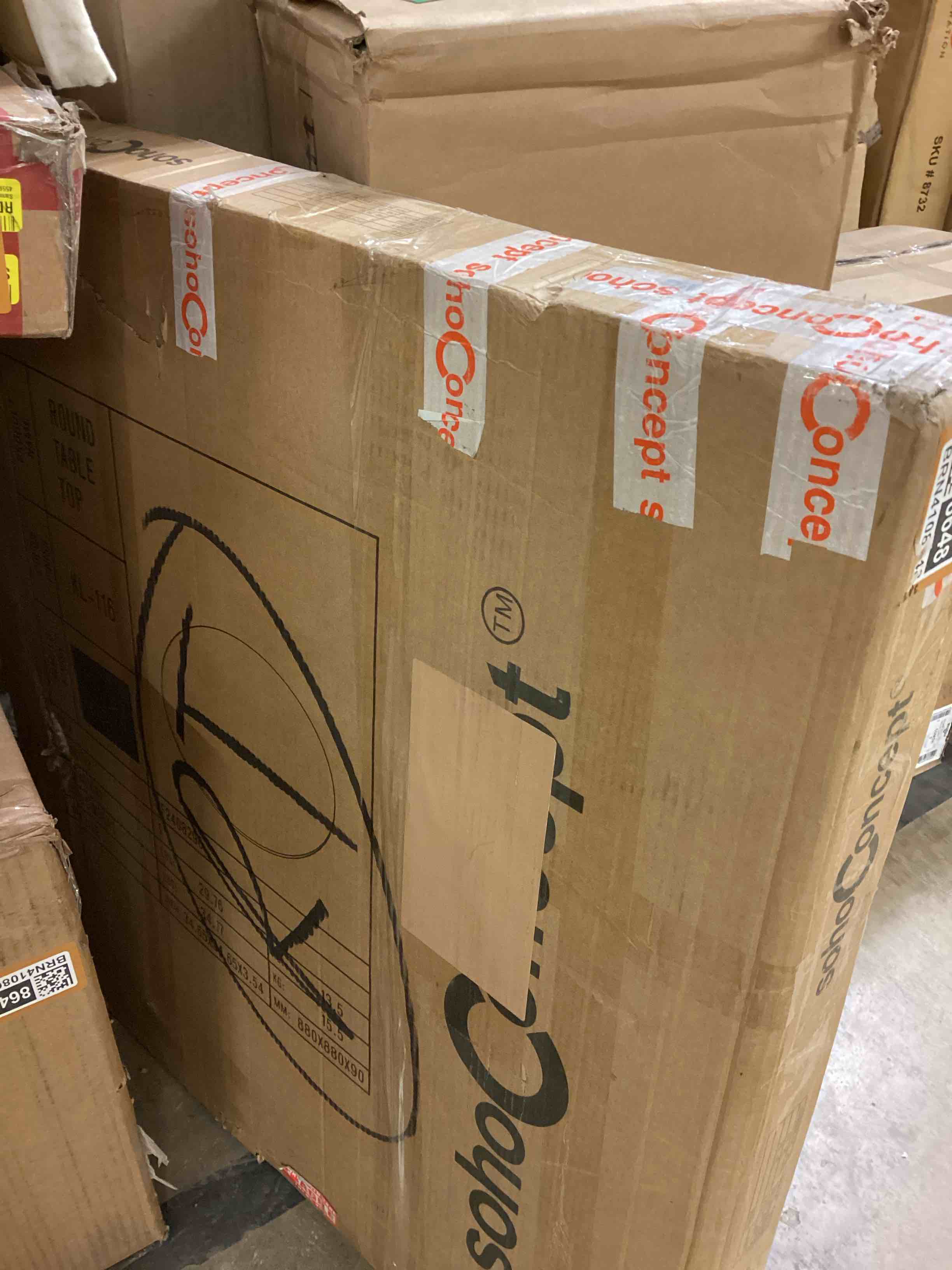 Condition photo showing Good Condition for (only 1 pc) Tango ceramic, counter & bar height, inch:34.65 x 34.6 x 3.54, color: sample finish 