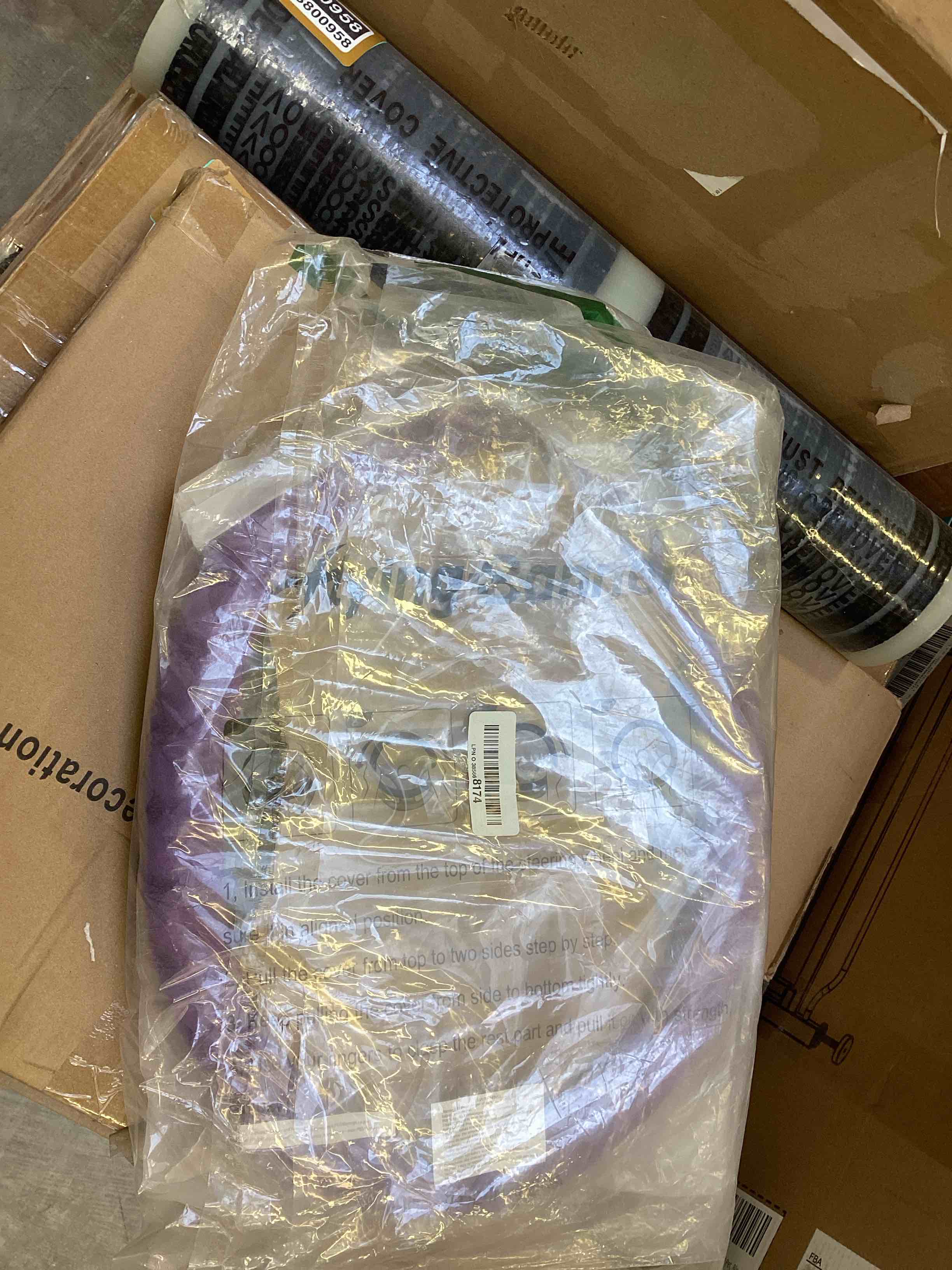 Condition photo showing Good Condition for Flying Banner car Steering Wheel Cover Massage Velvet Warm Universal Size 15 inches SUV Truck Anti Slip Odorless Summer Winter (Purple, Velvet Massage) Velvet standard size (14.50-15") Purple