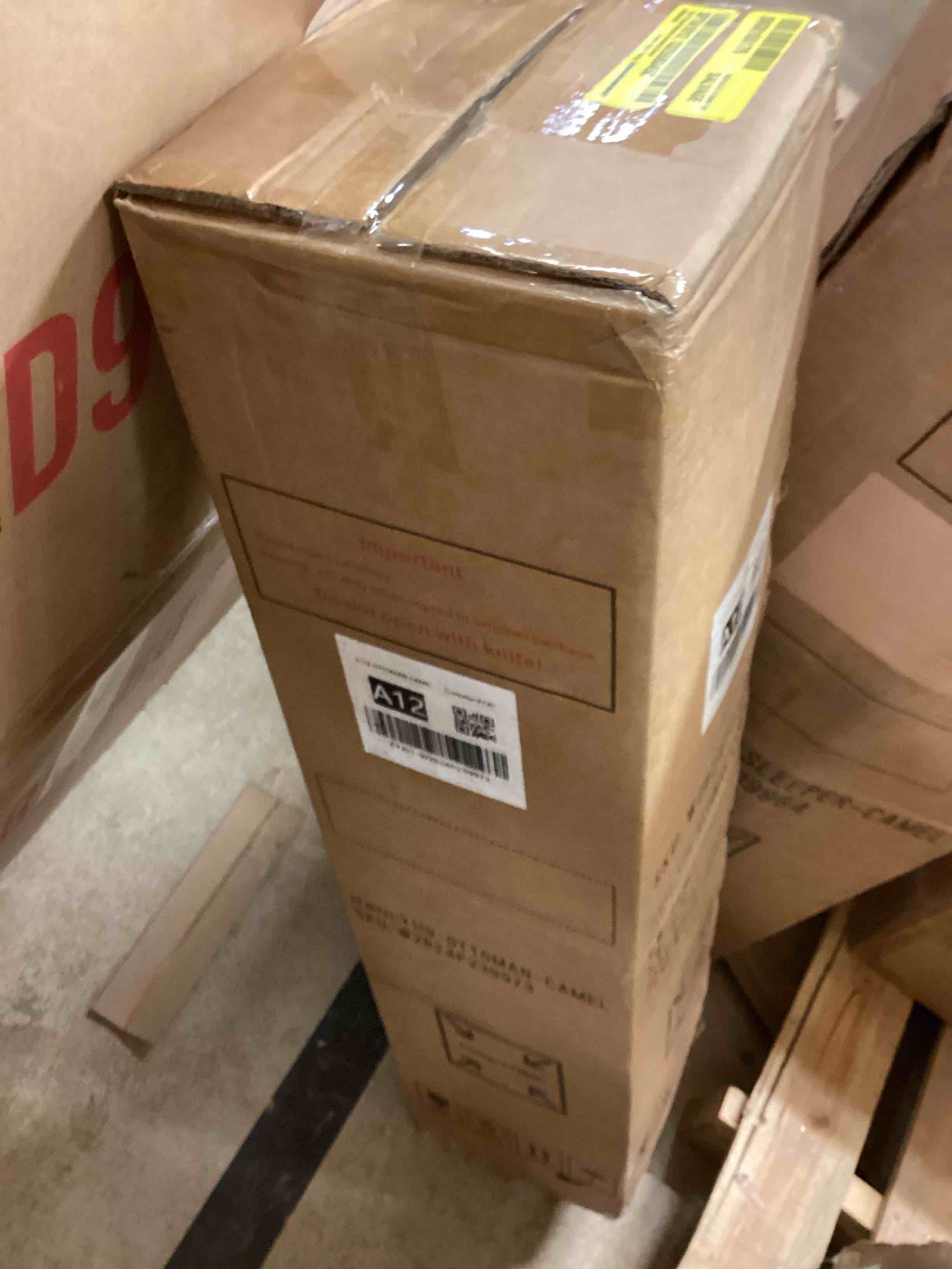 Condition photo showing New/Like New for 37.4" Rectangle Ottoman Foot Rest for Couch - Corduroy Upholstered Compressed Memory Foam, Cloud Ottoman for Modular Sectional, No Assembly Required, DIY Combination, Camel