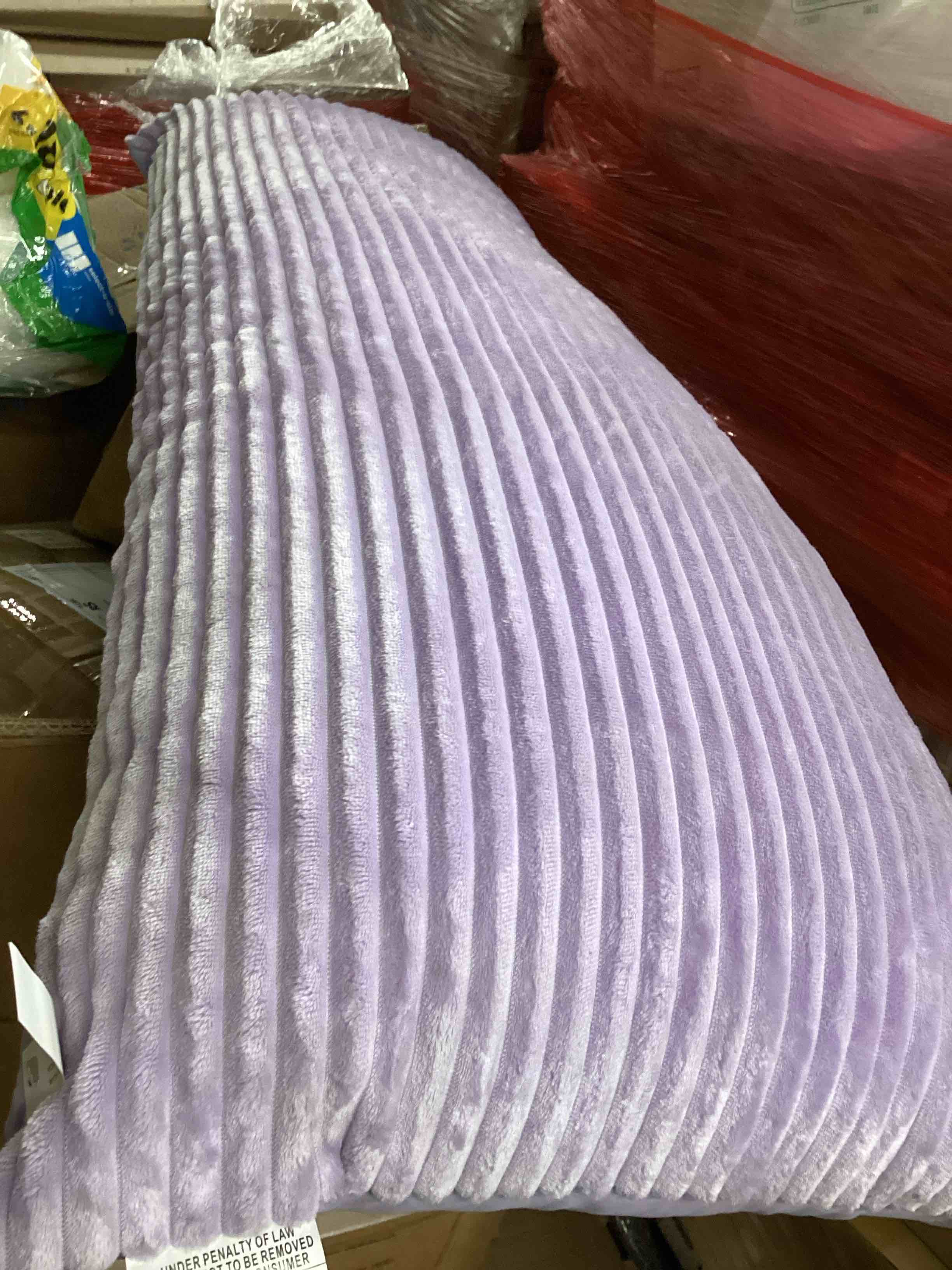 Condition photo showing As Is for Your Zone Ribbed Body Pillow With Removeable Cover, 48 x 20 in - Lilac Bud