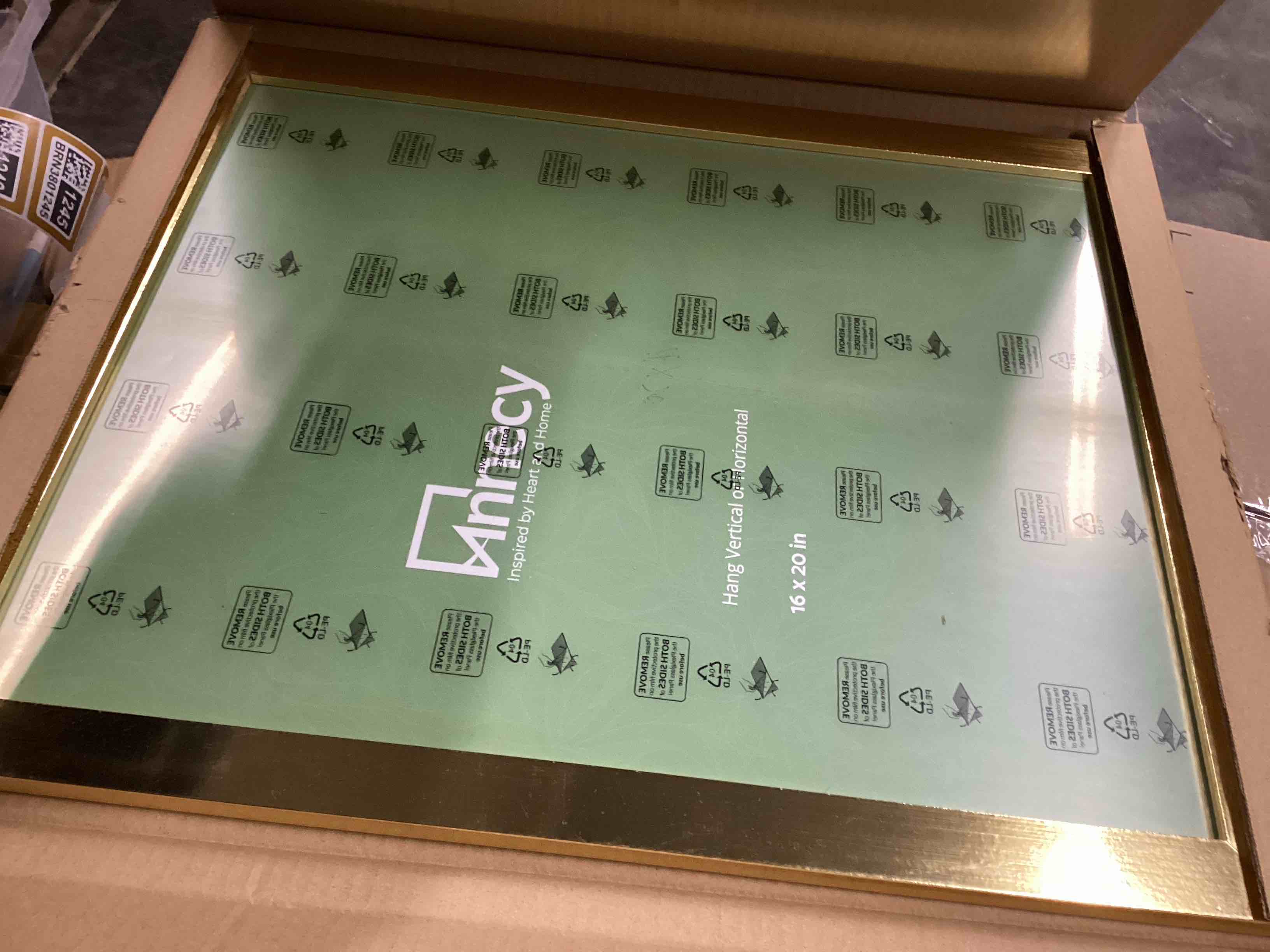 Condition photo showing Good Condition for Annecy 12x16 Picture Frame Gold?1 Pack?, 12 x 16 Picture Frame for Wall Decoration, Classic Gold Minimalist Style Suitable for Decorating Houses, Offices, Hotels