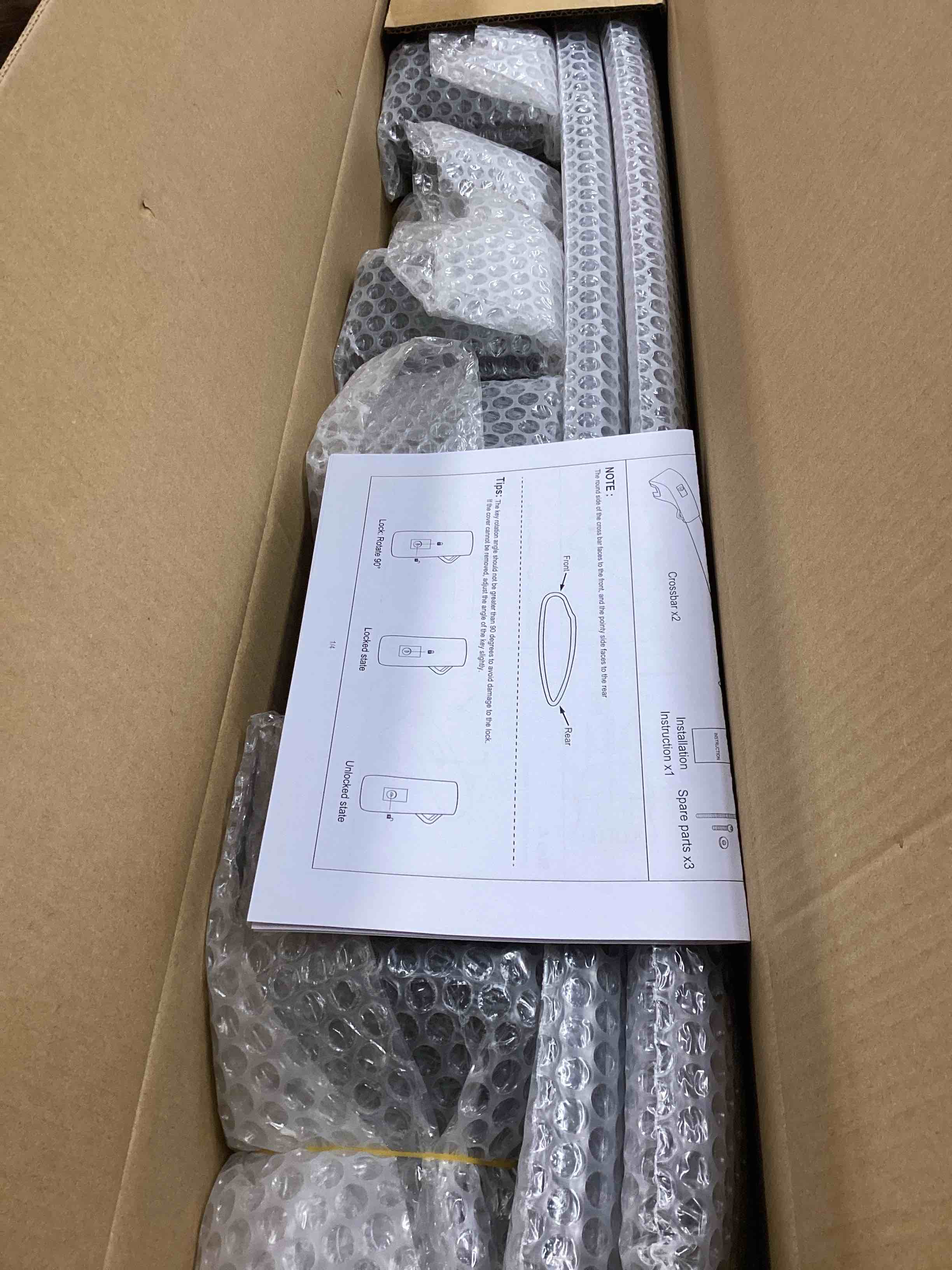 Condition photo showing New/Like New for FengYu Lockable 220lb Roof Rack Cross Bars Compatible with Subaru Crosstrek 2024 2025 2026 Limited/Premium/Sport (Not for Wilderness), Aluminum Roof Rails Crossbars Cargo Bars Rooftop Black Carrier Compatible with Subaru Crosstrek 2024-2026