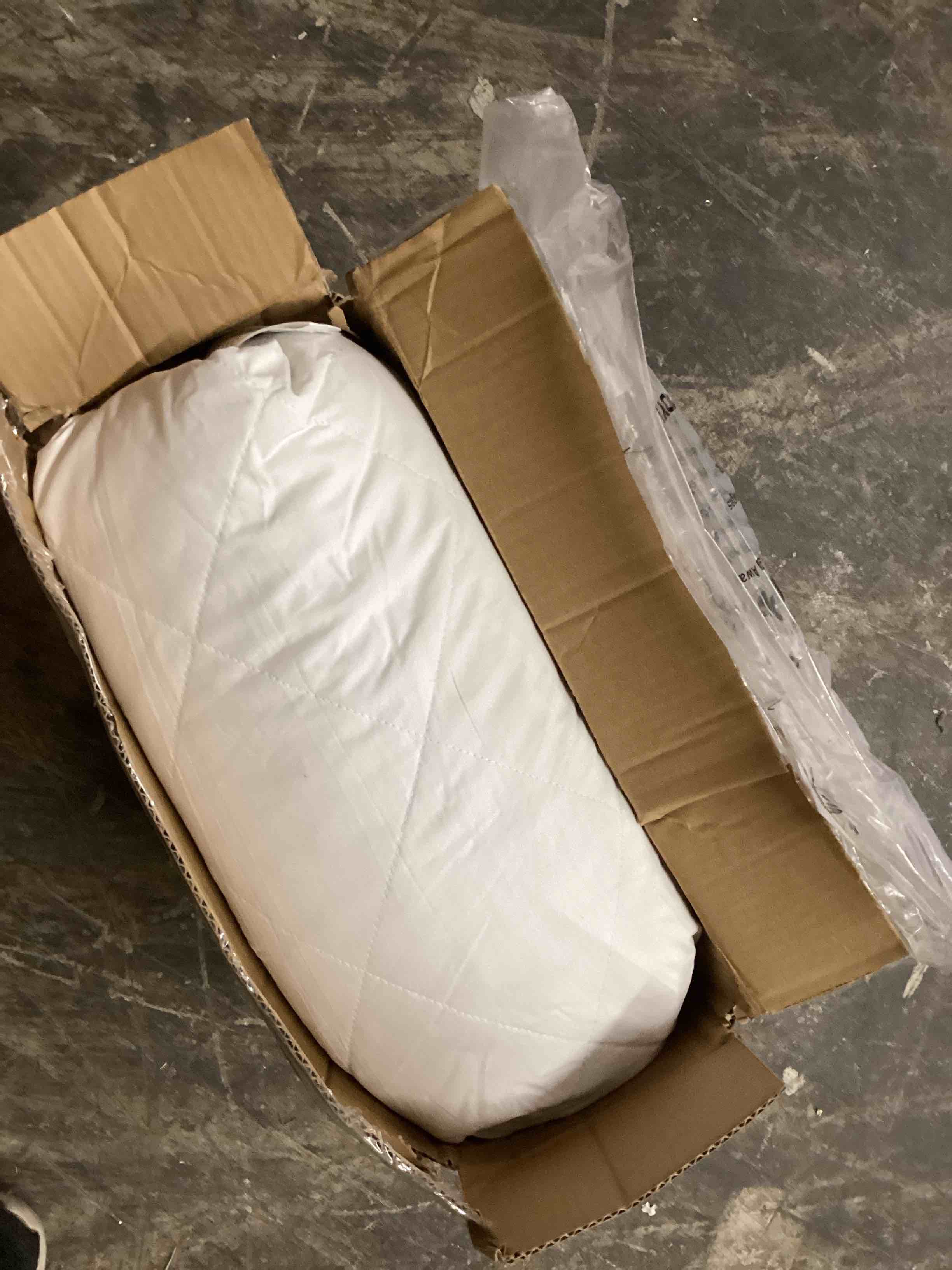 Condition photo showing As Is for Three Geese White Goose Feather & Cotton Pillows King Size Set of 2 - Soft 600 Thread Count 100% Cotton, Medium Firm,Soft Support,White Solid King (Pack of 2) White