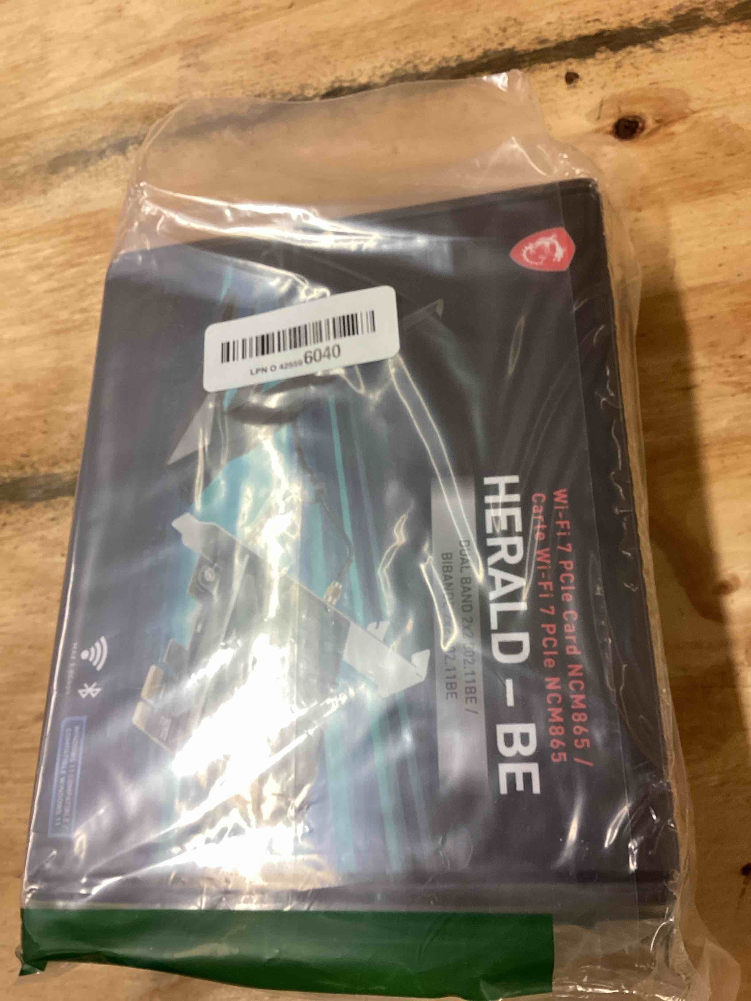 Condition photo showing New/Like New for MSI Herald-BE WI-FI 7 MAX (Wi-Fi 7, 802.11BE, Bluetooth 5.4, PCIe, Multi-Link Operation Technology, External Antenna)