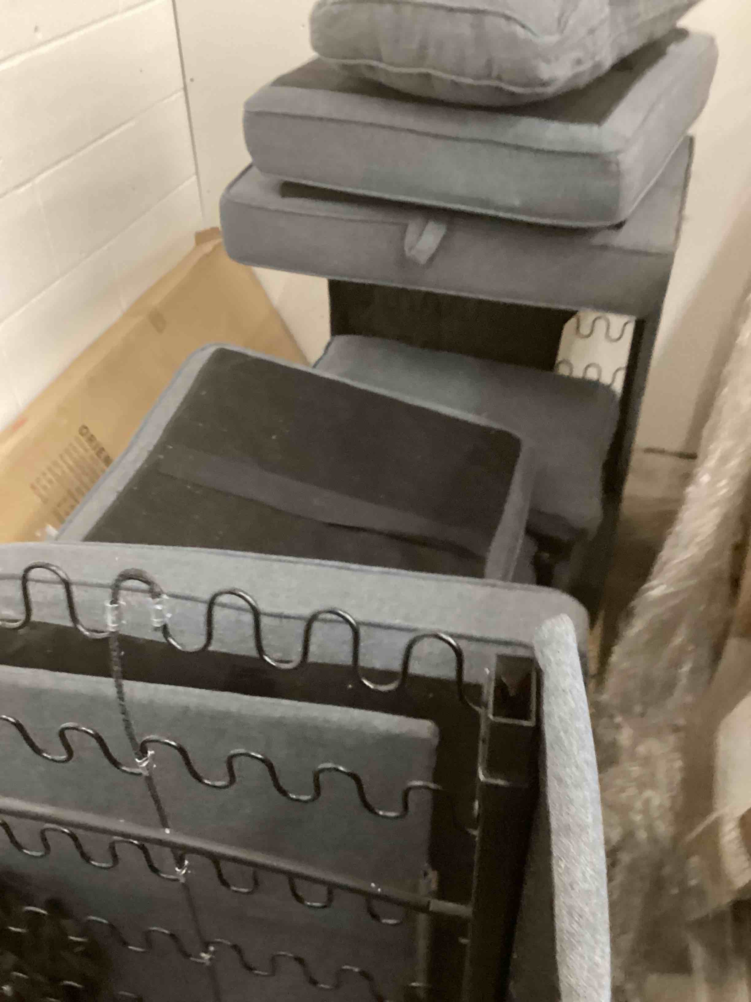 Condition photo showing As Is for Sectional Couche with Soft Cushion, U-Shaped Sofa with Double Chaise