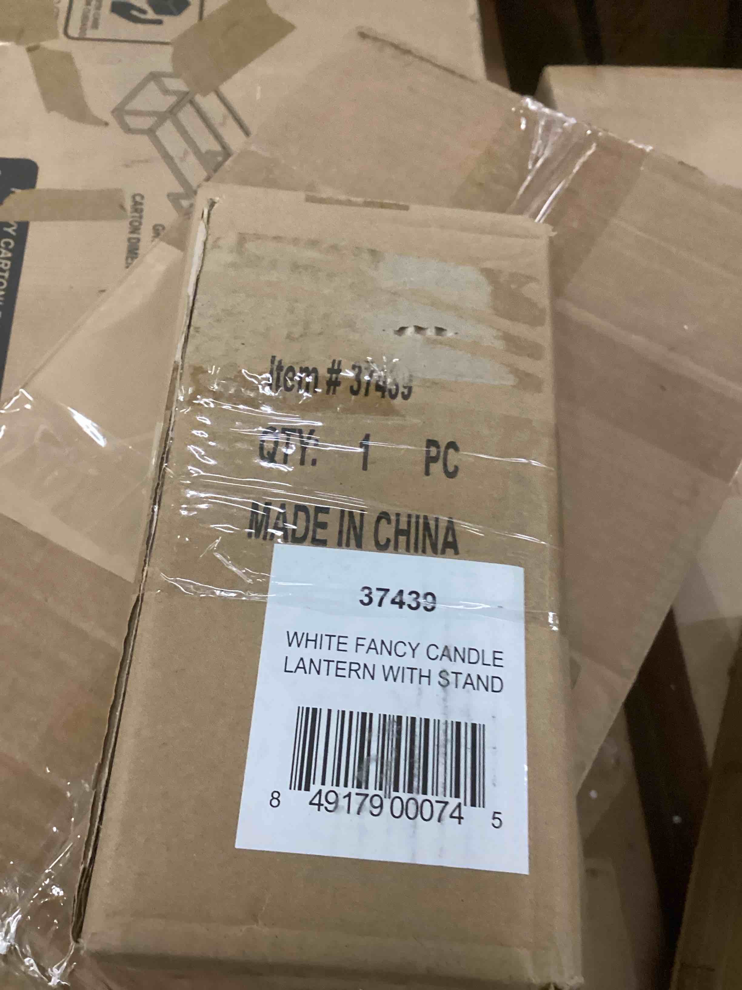 Condition photo showing New/Like New for Gifts & Decor White Fancy Antique Lattice Candle Lantern with Stand