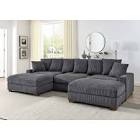 ashira wide reversible modular corner sectional with ottoman ,gray (incomplete 2 boxes only)
