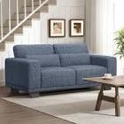 Loveseat Sofa, 2-Seater Couches with Wide Armrests & Deep Cushions, Mofern Linen Sofas for Living Room, Comfy Upholstered Couch with Removable Washable Covers, Blue  ( incomplete 2 boxes of 3 only)