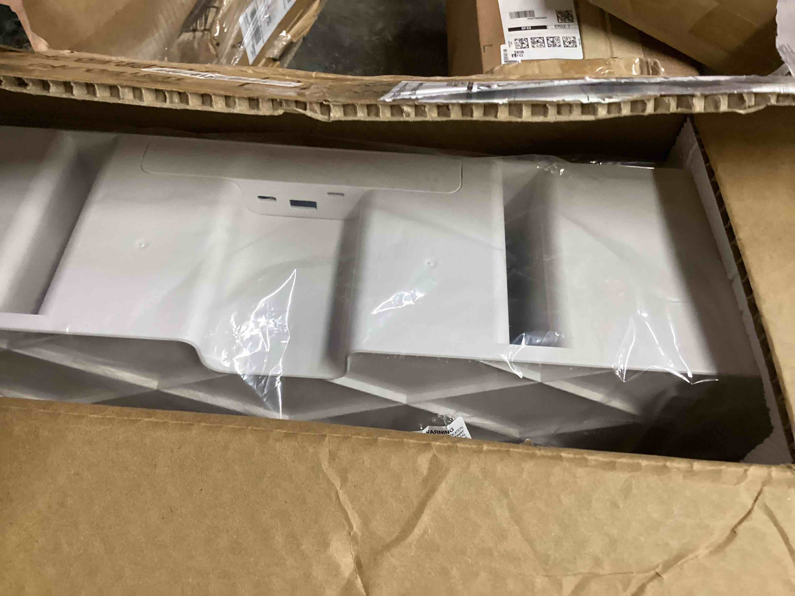 Condition photo showing Good Condition for Computer Monitor Height Increasing Stand, Small Statue Display Stand, Blind Box, White Storage Box, Office Simple Lighting, Desktop Storage Rack, Figurine Display Box, Display Window(60.5cm)