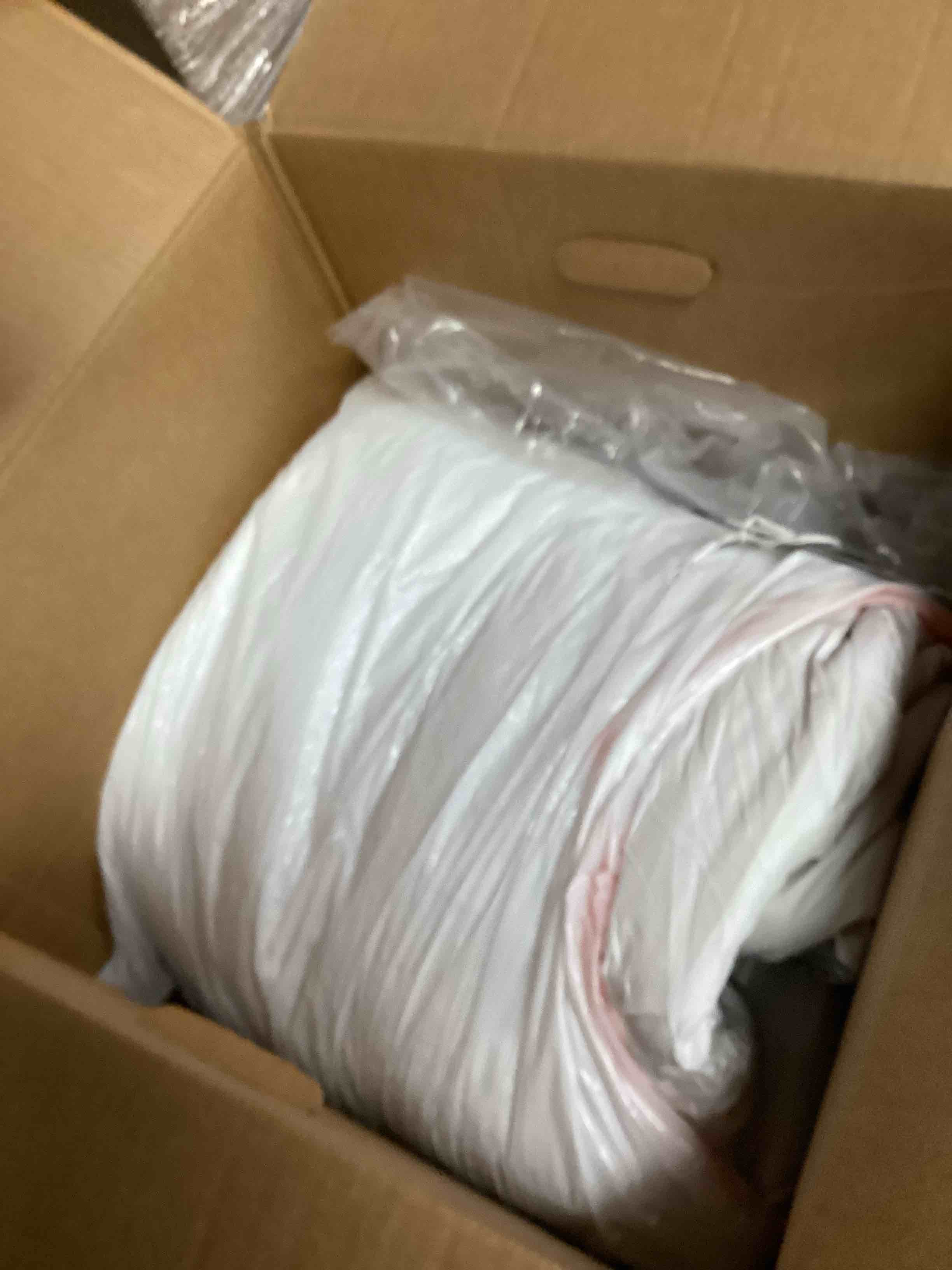 Condition photo showing As Is for 3M Thinsulate Feather Down Comforter Duvet Insert King, All Season Down Comforter King Size, Bed Comforter White 106x90 Inches