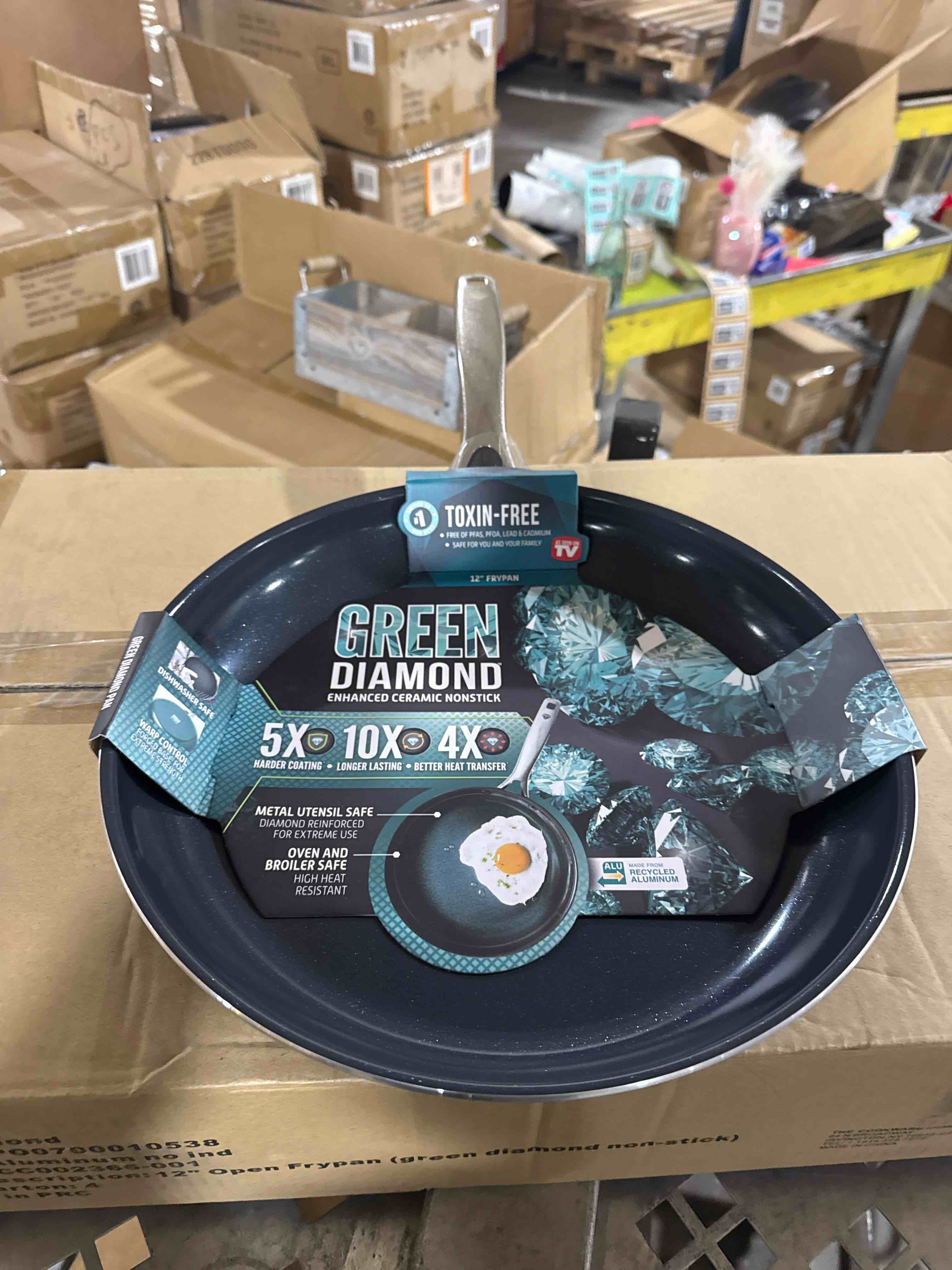 Green Diamond Ceramic Nonstick Open Frypan/Skillet  12