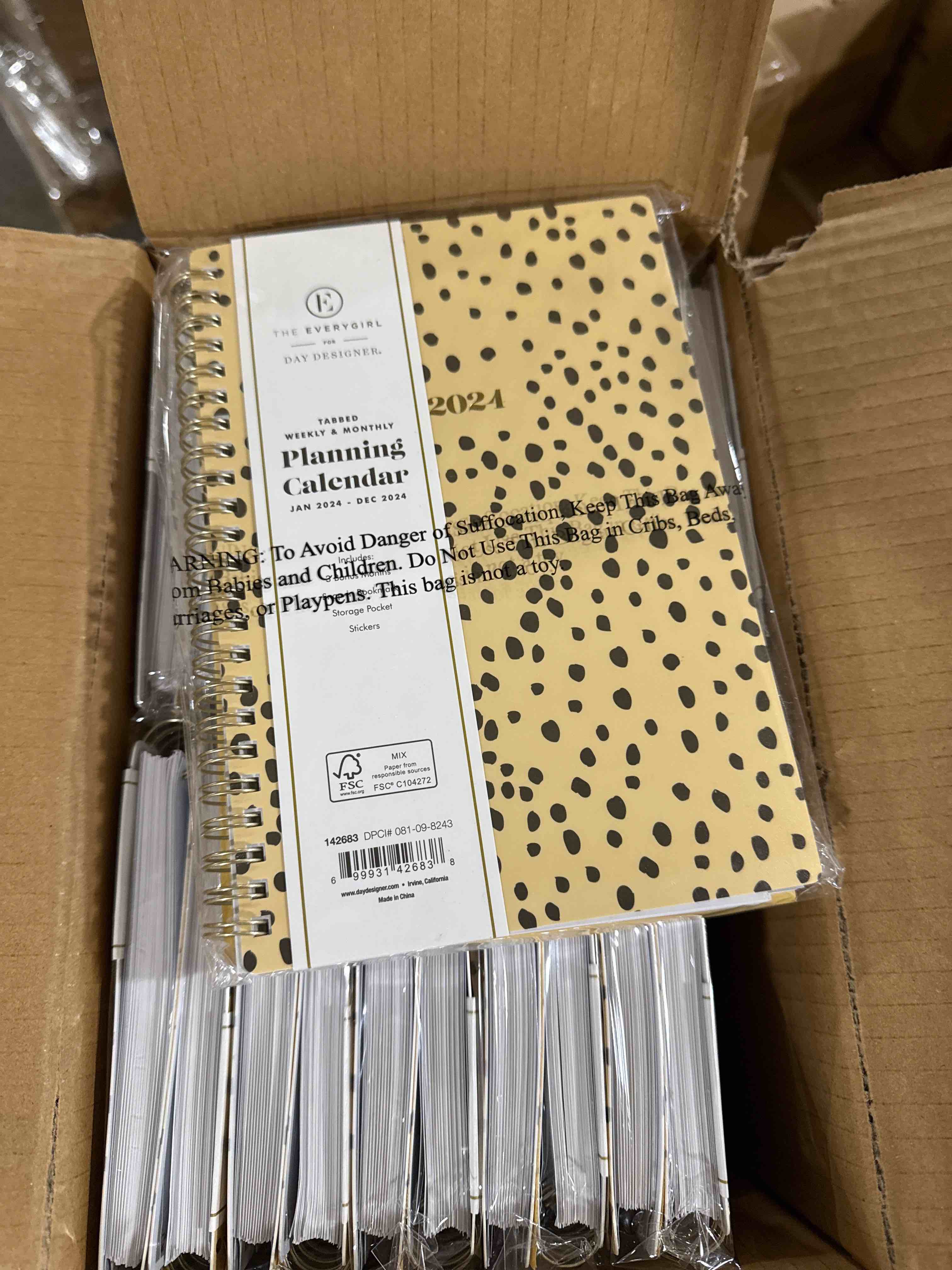 case of 24 the everygirl x day designer 2024 planner 5"x8" weekly/monthly senegal tan